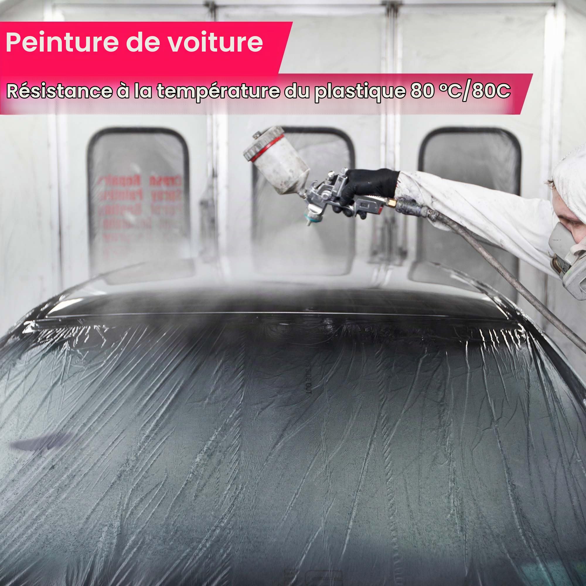 TAPEBEAR Film protecteur peinture 2700mmx17m-3 Rouleaux-Bâche de masquage