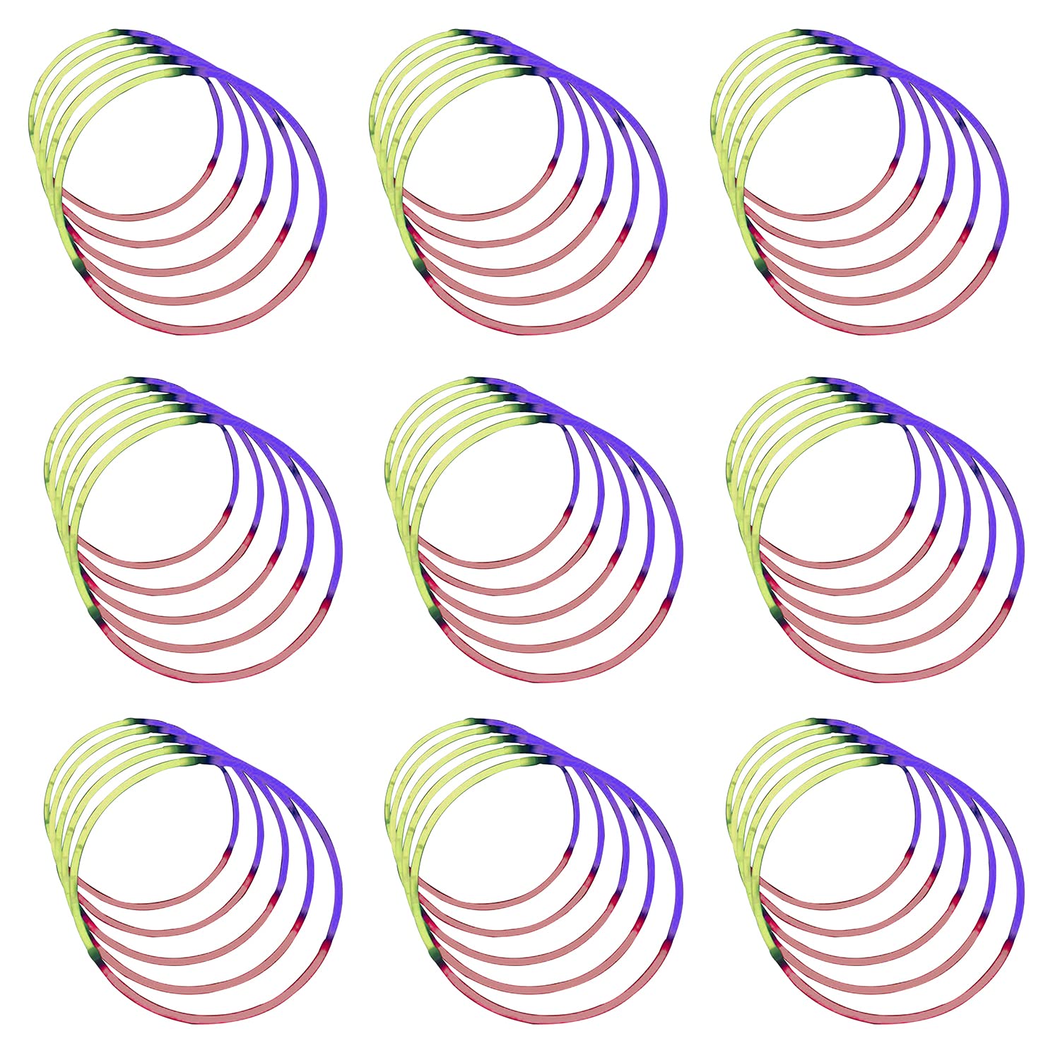 WedDecor 25pcs Glow Stick Necklaces 22”, Premium Neon Glow Necklace 6mm Thick, Tri-Colour or Single Colours, Pink, Yellow & Purple, Perfect for Kids and Adults