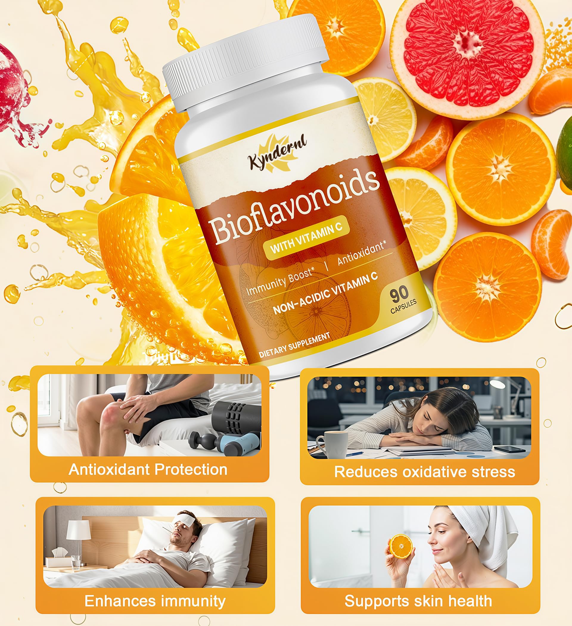 Immune Non-Acidic VIT C & Bioflavonoids, 1000mg, 90 Vegan Capsules — Amazon image 2