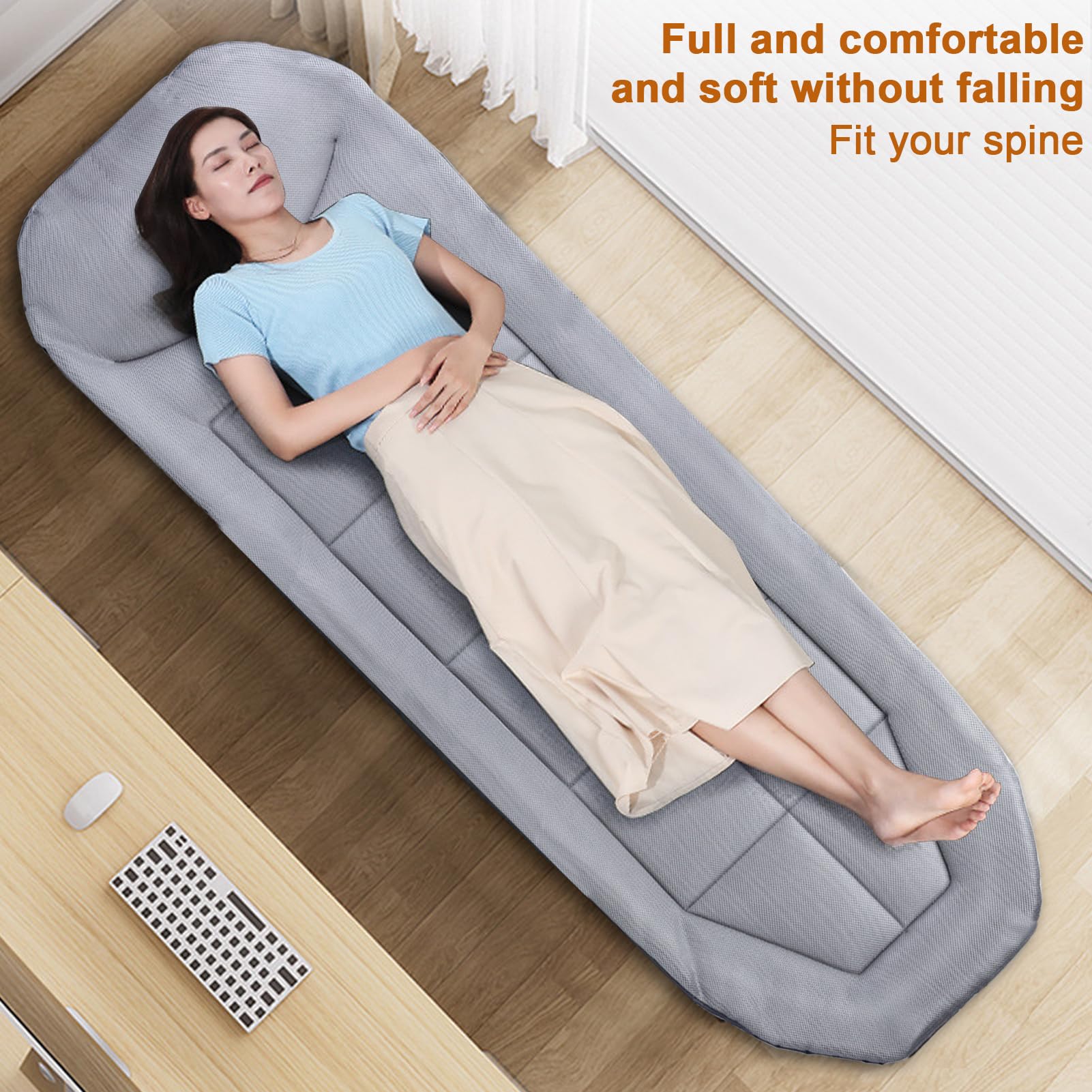 Folding Camping Cot,Adjustable 5-Position Adults Reclining Lounge Chairs with Blanket,550lb Weight Capacity,Folding Cot for Outdoor Camping,Office,Home