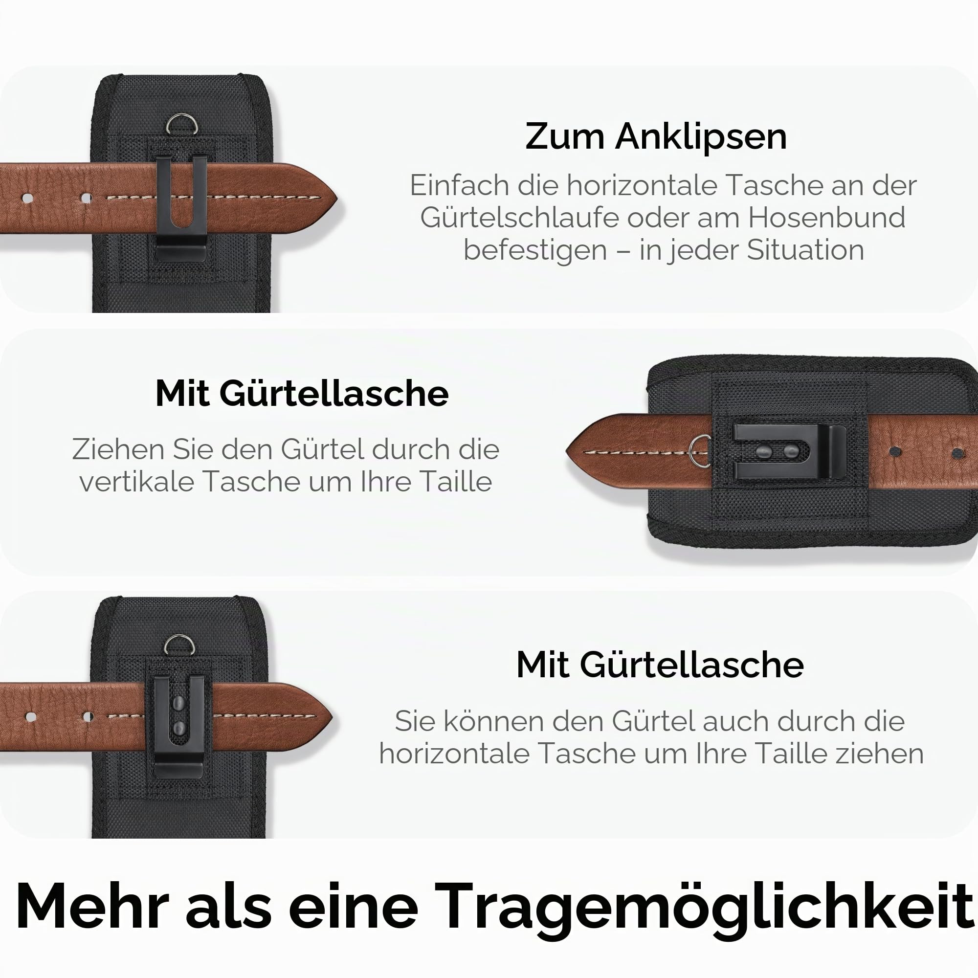 Handy Gürteltasche Premium Gürtel Tasche Handytasche für Galaxy S24 Ultra S23 Ultra S22 Ultra 5G Note 20 Ultra 5G Note 10+ Plus 5G -XL