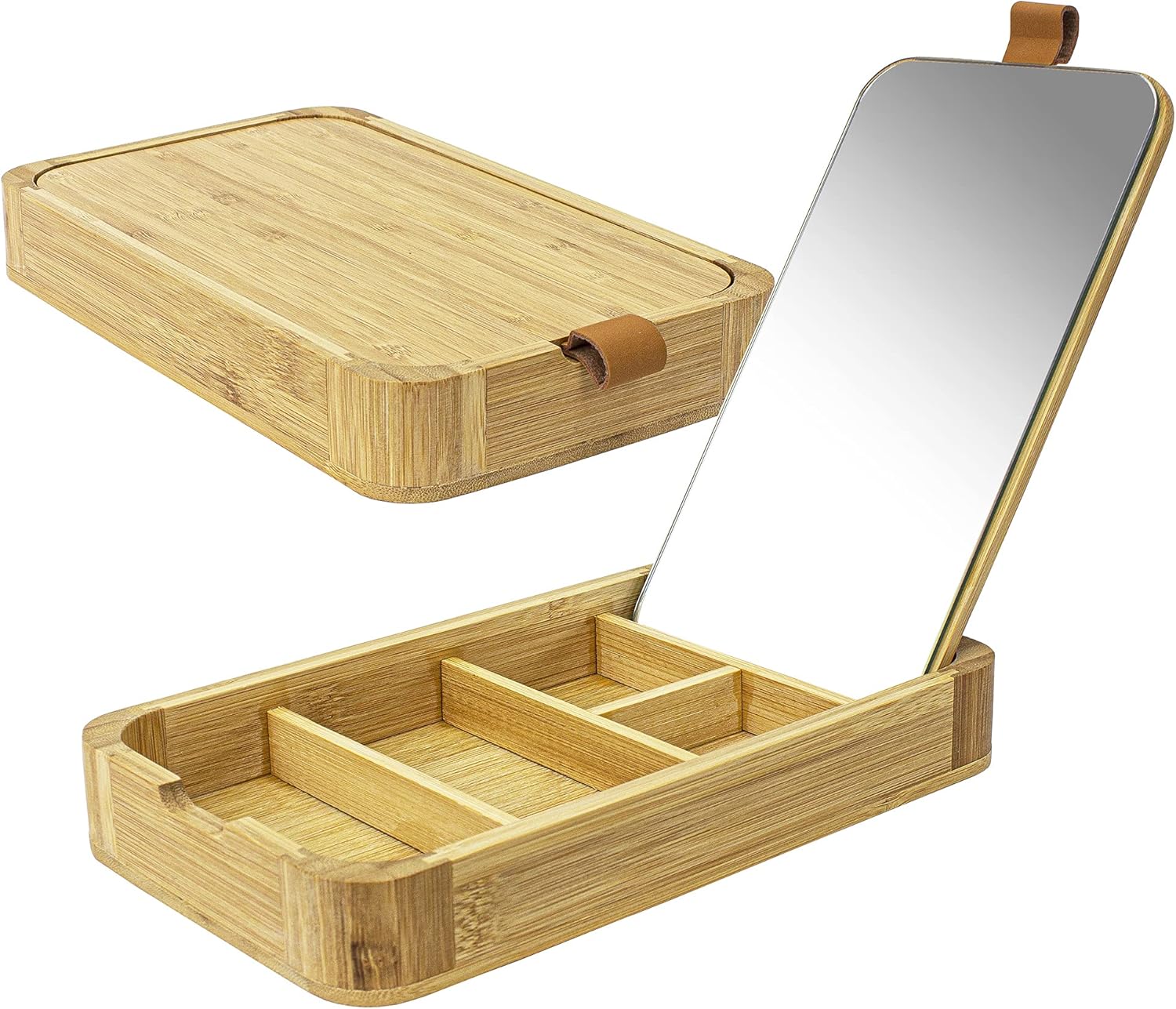 MOONRIVER Wooden Jewellery Box Oganizer Portable Bamboo Jewellery