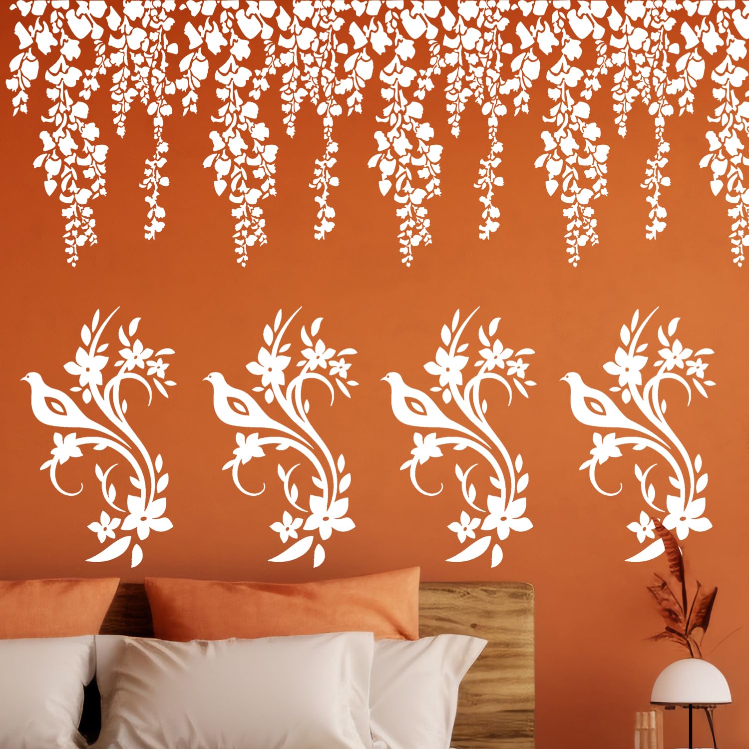ARandNJ Combo Stencil for Wall Painting (Size:- 16X24 Inch) Theme:- Talking Bird & Falling Leaf DIY Reusable Painting Design Suitable for Bedroom,Living Room Entrance (Pack of 2) (B0B3DKR8GX) Amazon Price History, Amazon Price Tracker