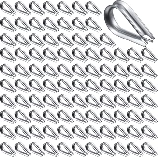 100 Pcs M3 304 Stainless Steel Wire Rope Thimbles for 1/8 Inches Diameter Wire Rope Cable Thimble Rigging
