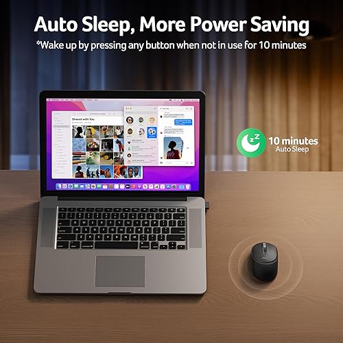 Miniatura 8 de acer Ratón inalámbrico Bluetooth para laptop, mouse inalámbrico de computadora (BT5.2+2.4 GHz), tamaño pequeño a mediano, ratones USB de oficina