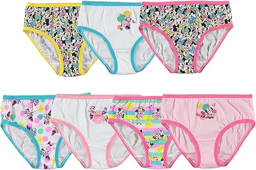 Disney Girls Toddler Minnie7pk, Minnie - Juego de sujetador (3 unidades), Minnie 10 unidades, Puntos, 10 unidades., Minnie 4pk 95/5 Cottonspan,
