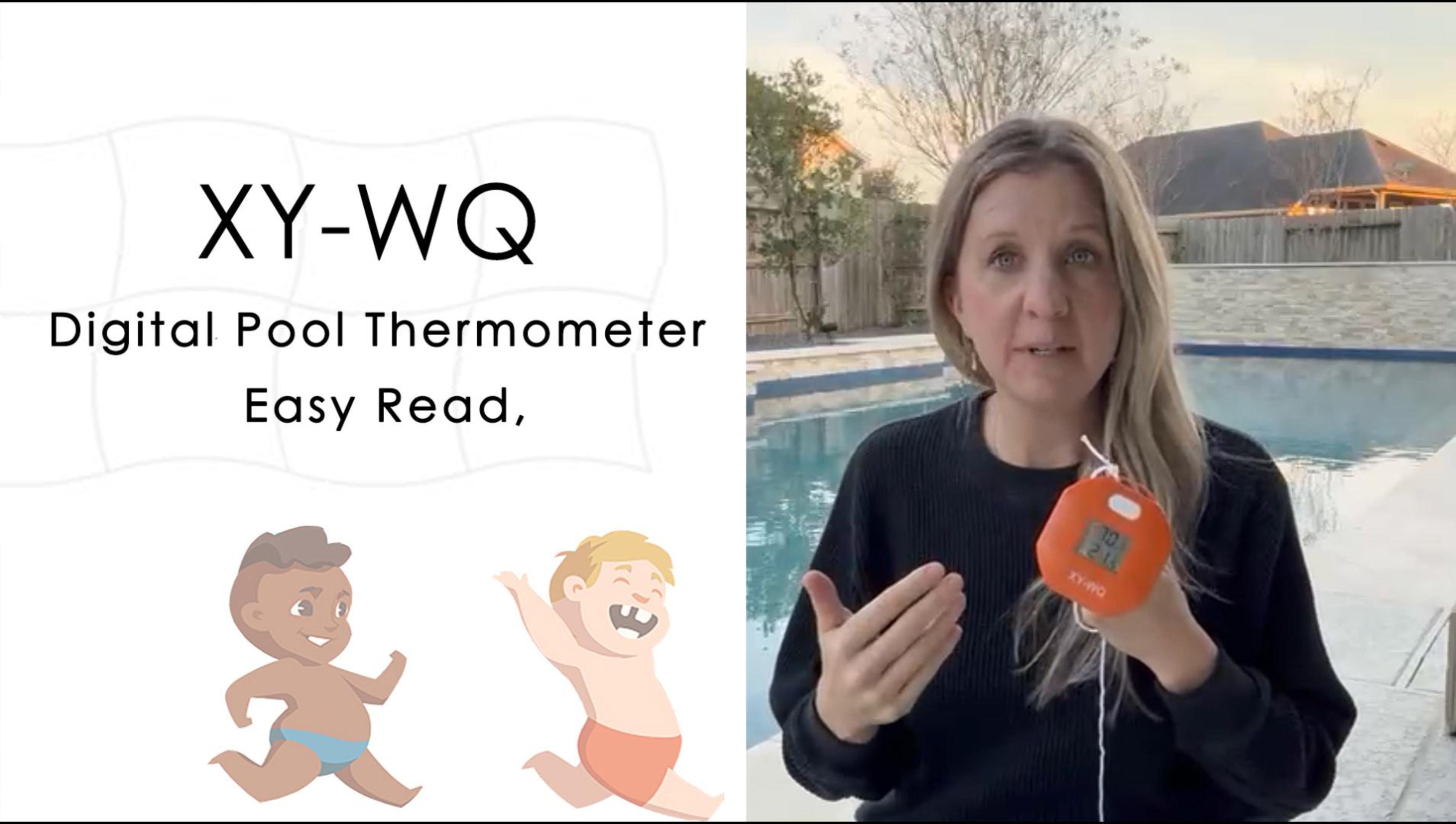 Image of XY-WQ Digital Pool Thermometer, Easy-to-Read, Large LCD, IPX8