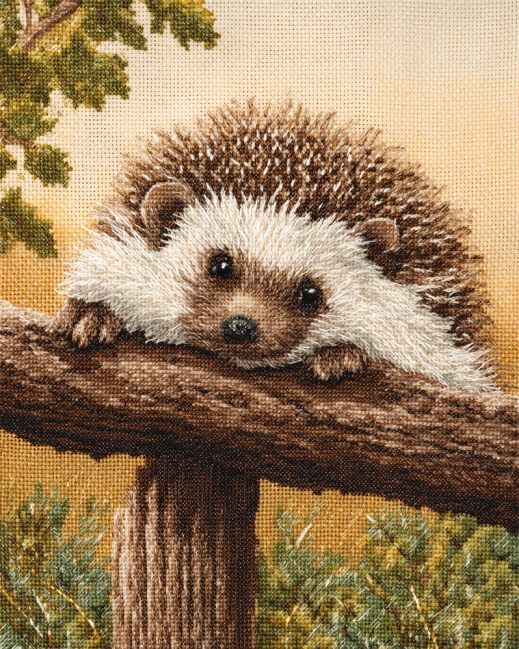 AxiangziK DIY Embroidery Kit Cartoon Hedgehog 11CT 80x100cm