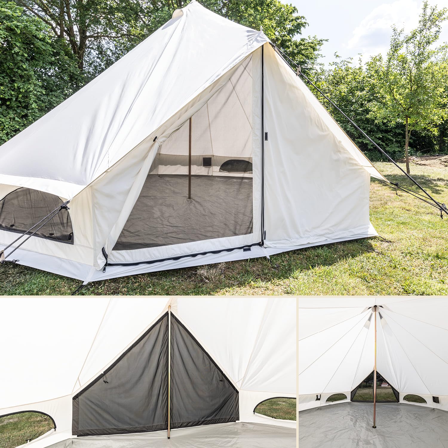Skandika Tipii 400/500 Tente tipi 8/10 Personnes | Tente étanche en Coton, Colonne d'eau 4000 mm, moustiquaire | Yourte, Tente de Glamping, de Festival