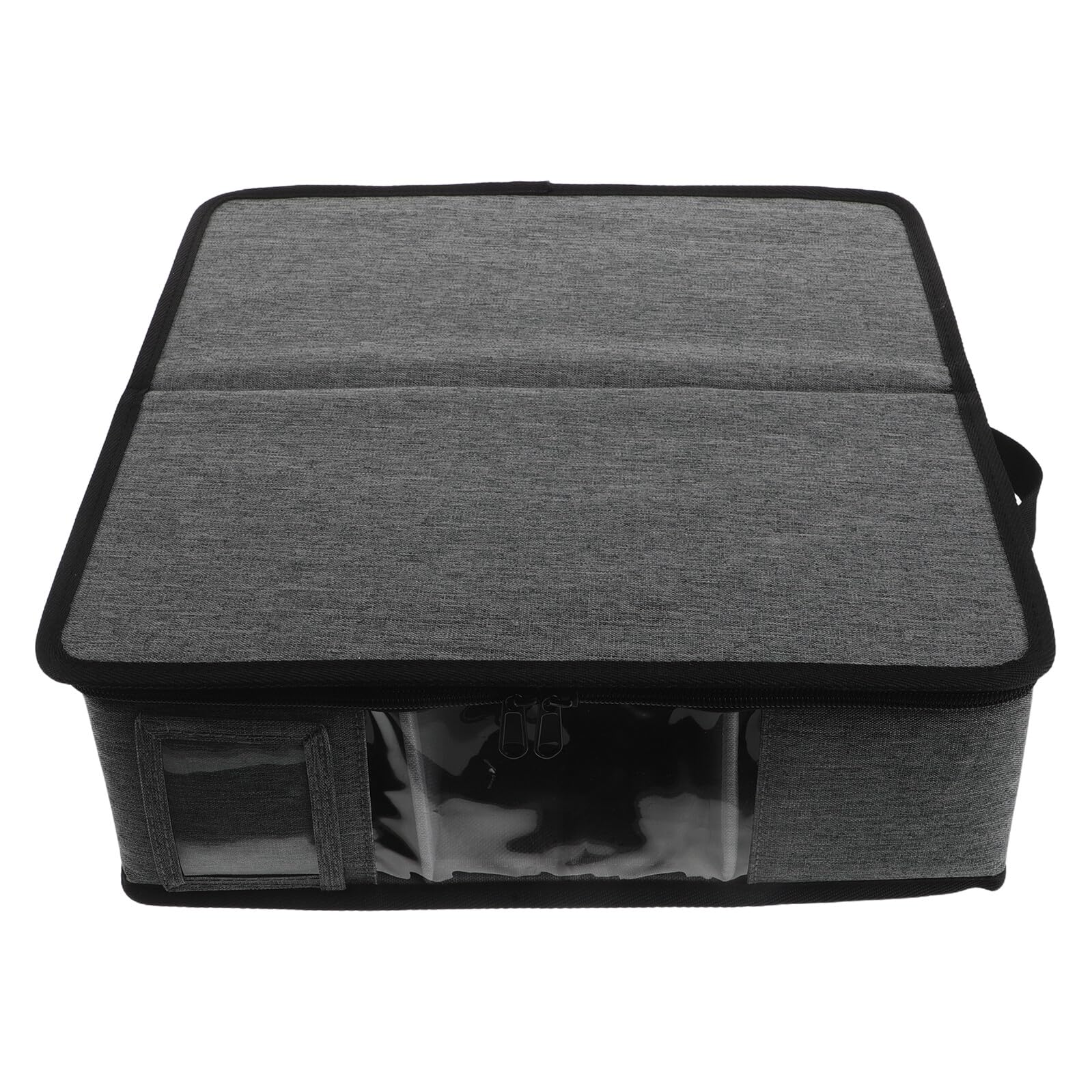 Caja de Almacenamiento para Tazas con Divisores y Tapa con Cremallera | Capacidad para 9 Tazas, Asas Laterales para Mover y Guardar, Poliéster con Acceso Fácil