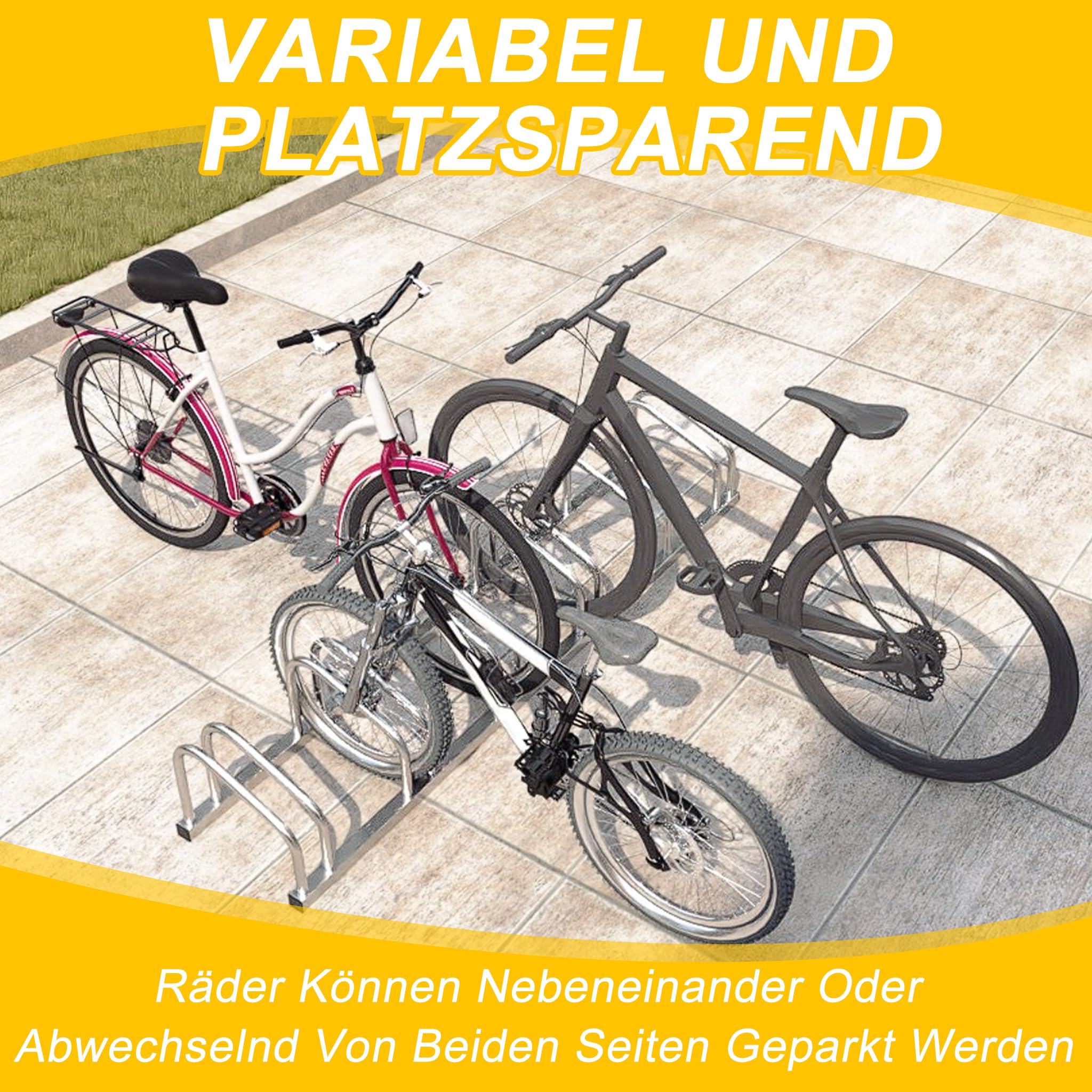 HENGMEI Râtelier Familial Râtelier de Rangement Range-vélo support pour 6 vélos à Monter au Mur/Sol