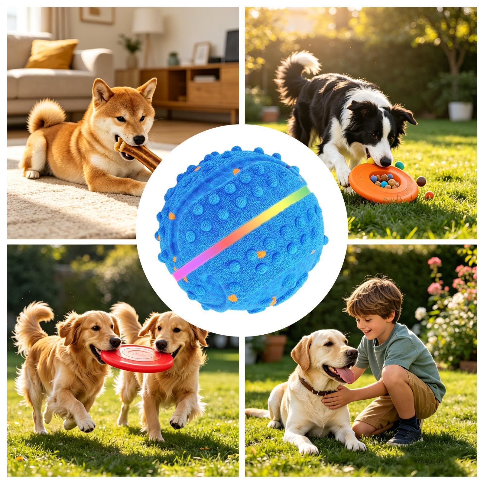 Balle Interactive Pour Chien Matériau E-TPU rebondissant avec lumières et
