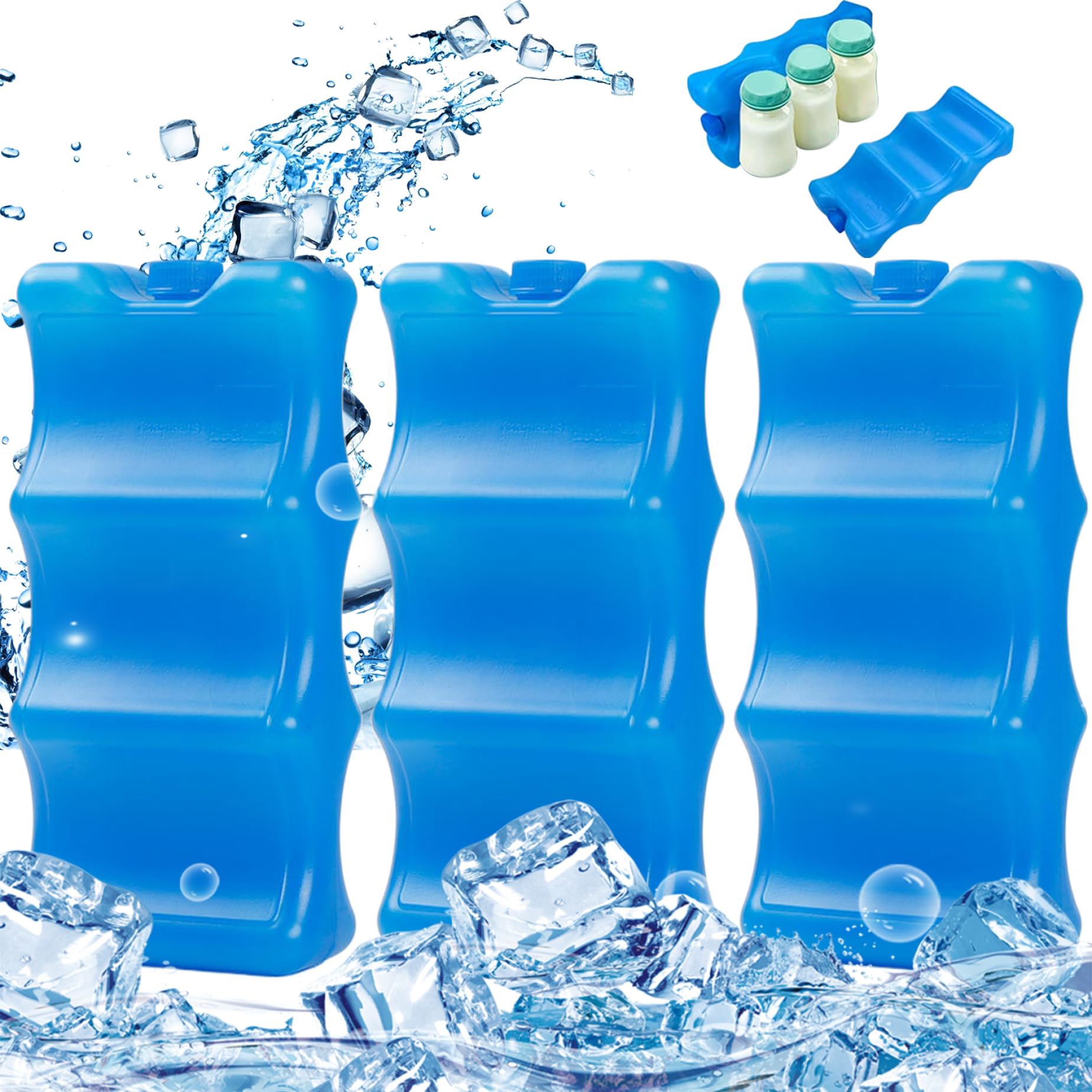 Confezione 2 Scatole Porta Ghiaccio Per Latte Materno – Forma Sagomata, Riutilizzabili, Blu