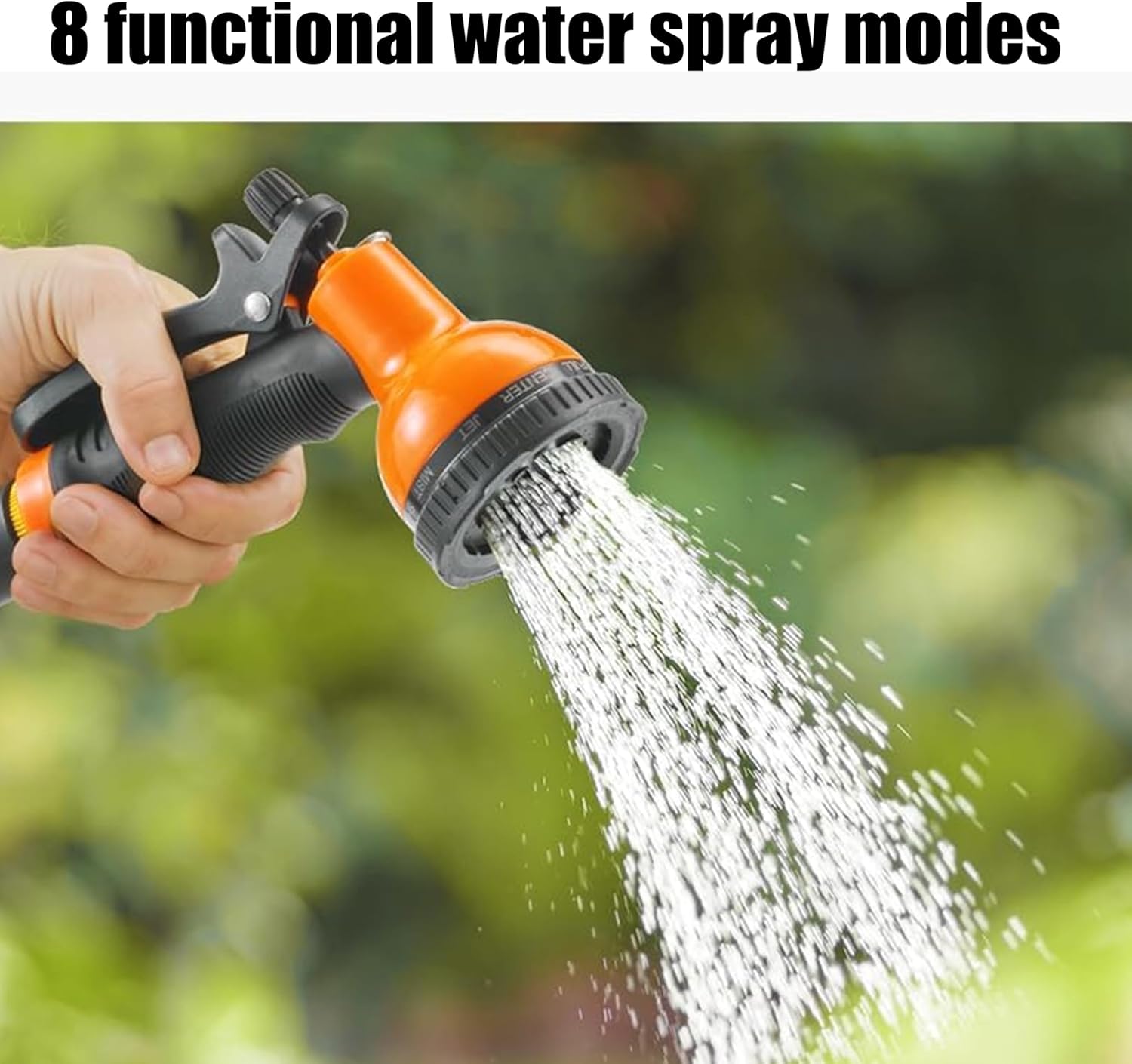 25FT Garden Hose Flexible and No-Kink, with Solid Brass Fittings, Puncture Proof, All-Weather Water Hose for Car Washing, Lawn Watering and Outdoor Cleaning(Black,25FT)