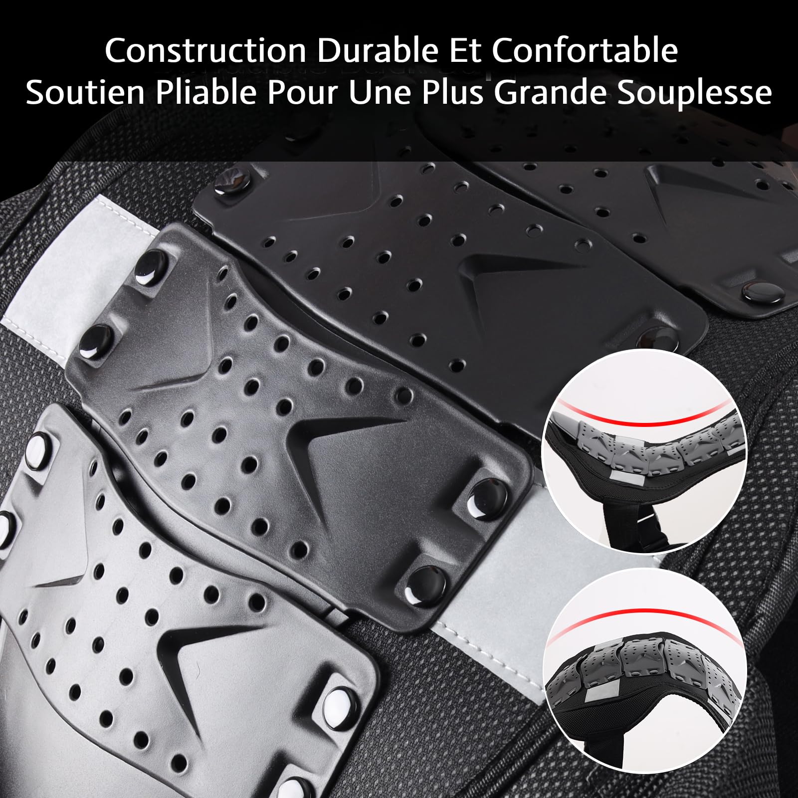 Dorsale Moto Homme Femme Pare Pierre Moto Cross Armure Plastron VTT Gilet de Protection Equipement Cyclisme Extérieur