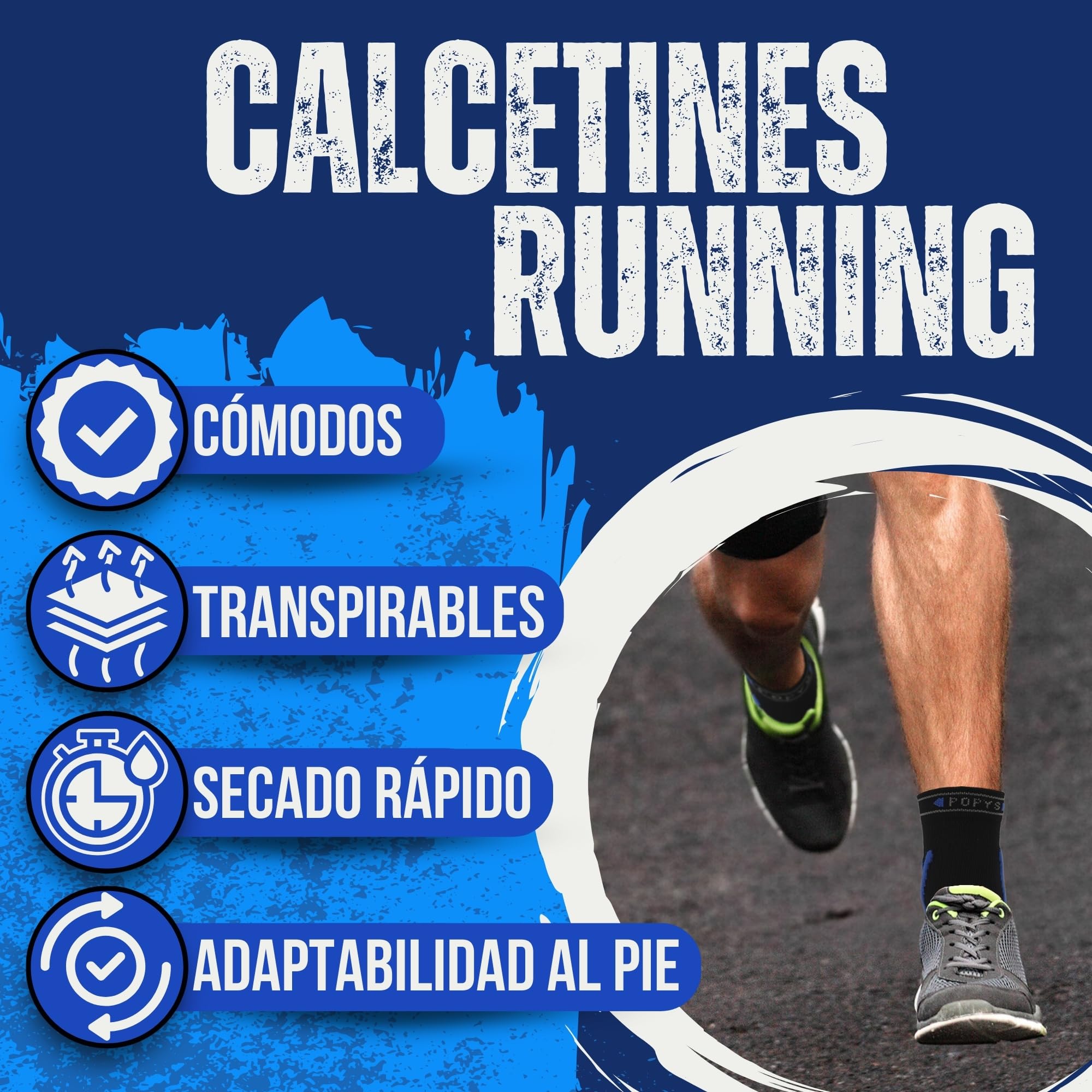 3 Pares de Calcetines Deporte Hombre y Mujer de Algodón COOLMAX | Calcetines Ciclismo Hombres con Acolchado Mejorado para Cualquier Actividad