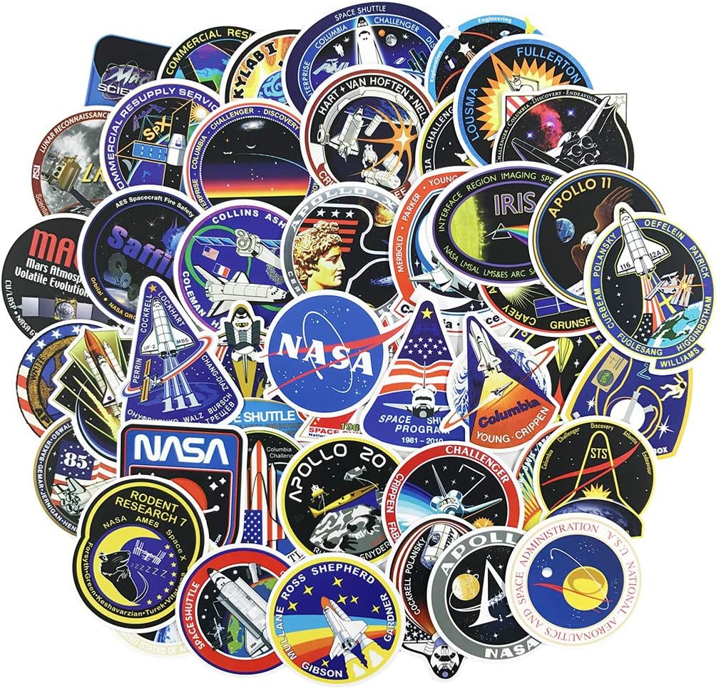 Wow Stickers NASA Vinyl Space Decals Pack (45 Pieces)