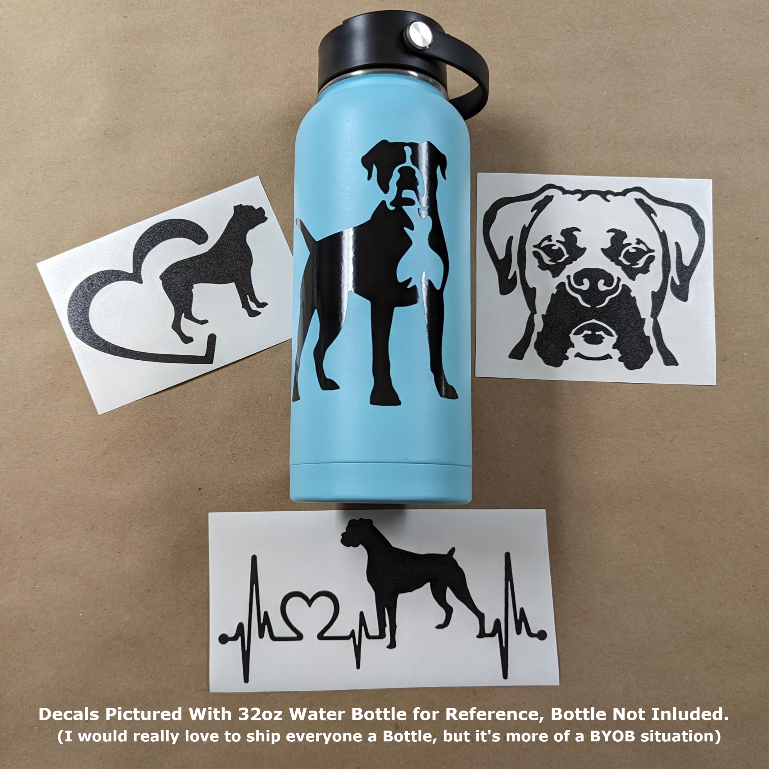 Boxer Dog Vinyl Decal Sticker - Hand Drawn Art, 3.6x3.9 Inches, For Car & More - View #7