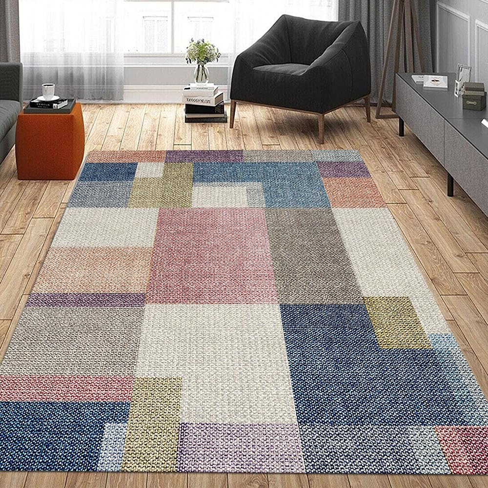 Latte Dizayn Anika Desenli Kadife Pamuk Tabanlı Yıkanabilen Kaydırmaz Antibakteriyel Salon Halısı 160x230