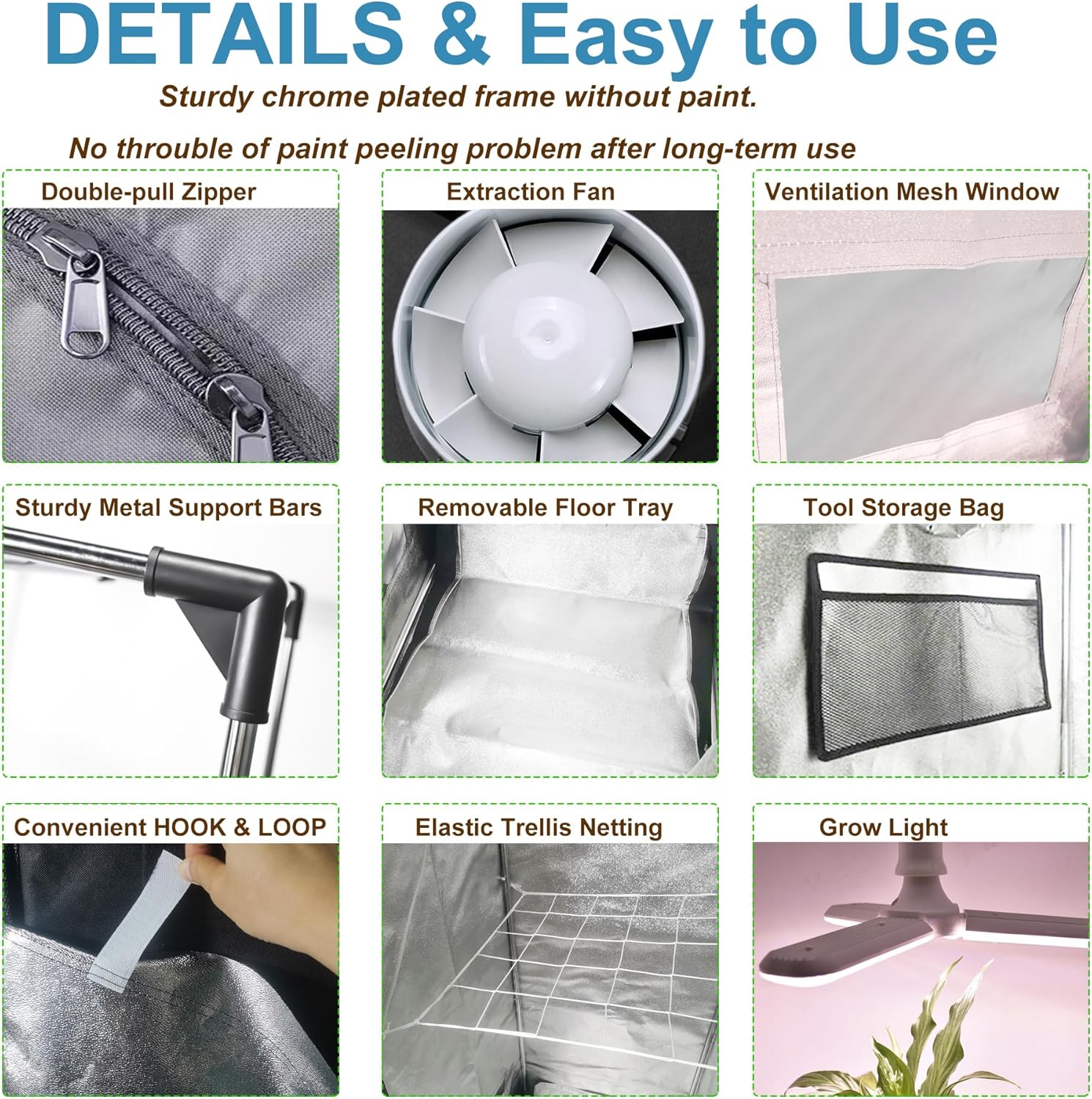 4x4 Grow Tent Kit Complete High Reflective Mylar Indoor Grow Tent 48"x48"x80"+ LED Grow Light Combo Hydroponics Indoor Plant Growing Tent System (Upgraded Grow Tent Kit)