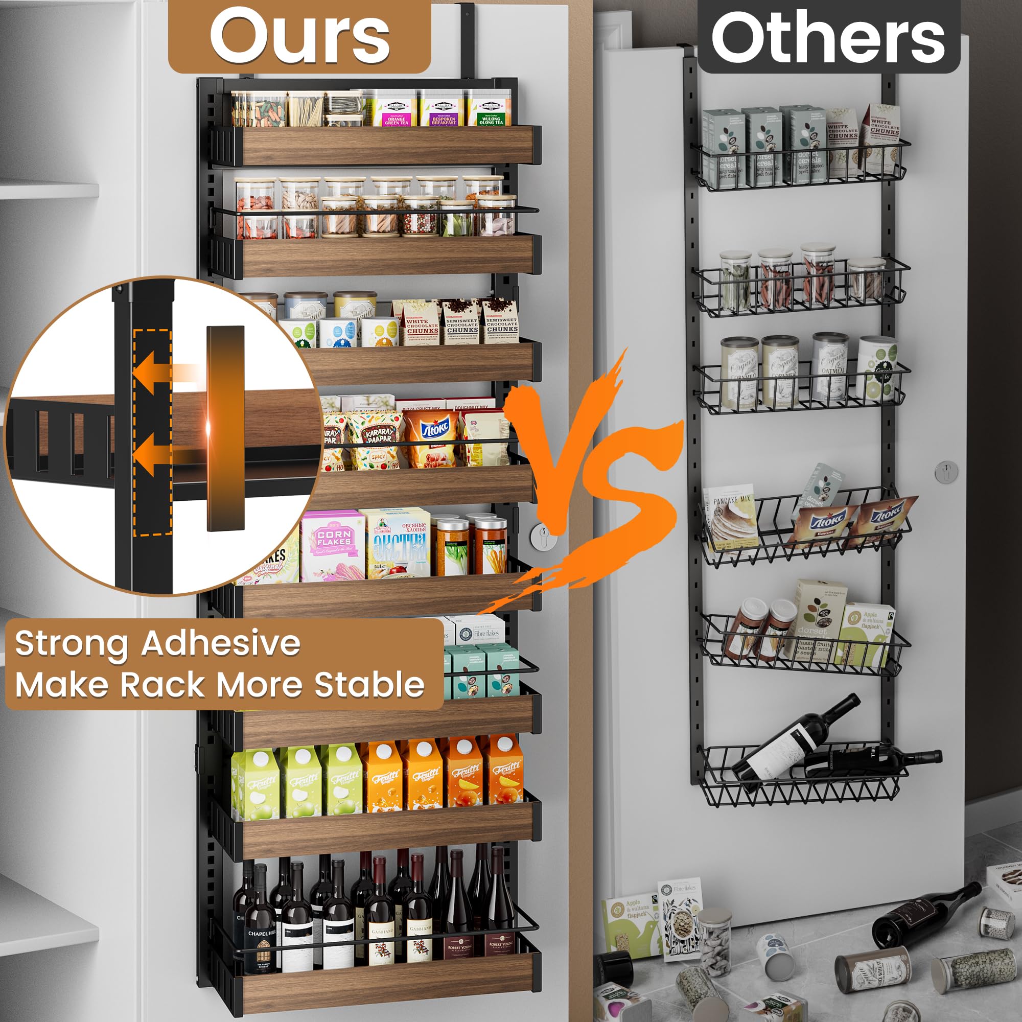 Amazon.com: POKIPO 8 Tier Over The Door Pantry Organizer, 2 IN 1