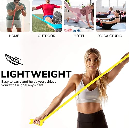 Miniatura 4 de Resistance Bands for Working Out 7Ft Long Resistance Bands Super Exercise Bands with Carry Pouch and Door Anchor I Latex Free Workout Bands