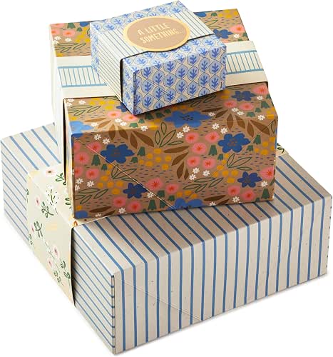 Hallmark Gift Boxes, 3-Pack, Assorted Sizes (Flowers and Stripes)