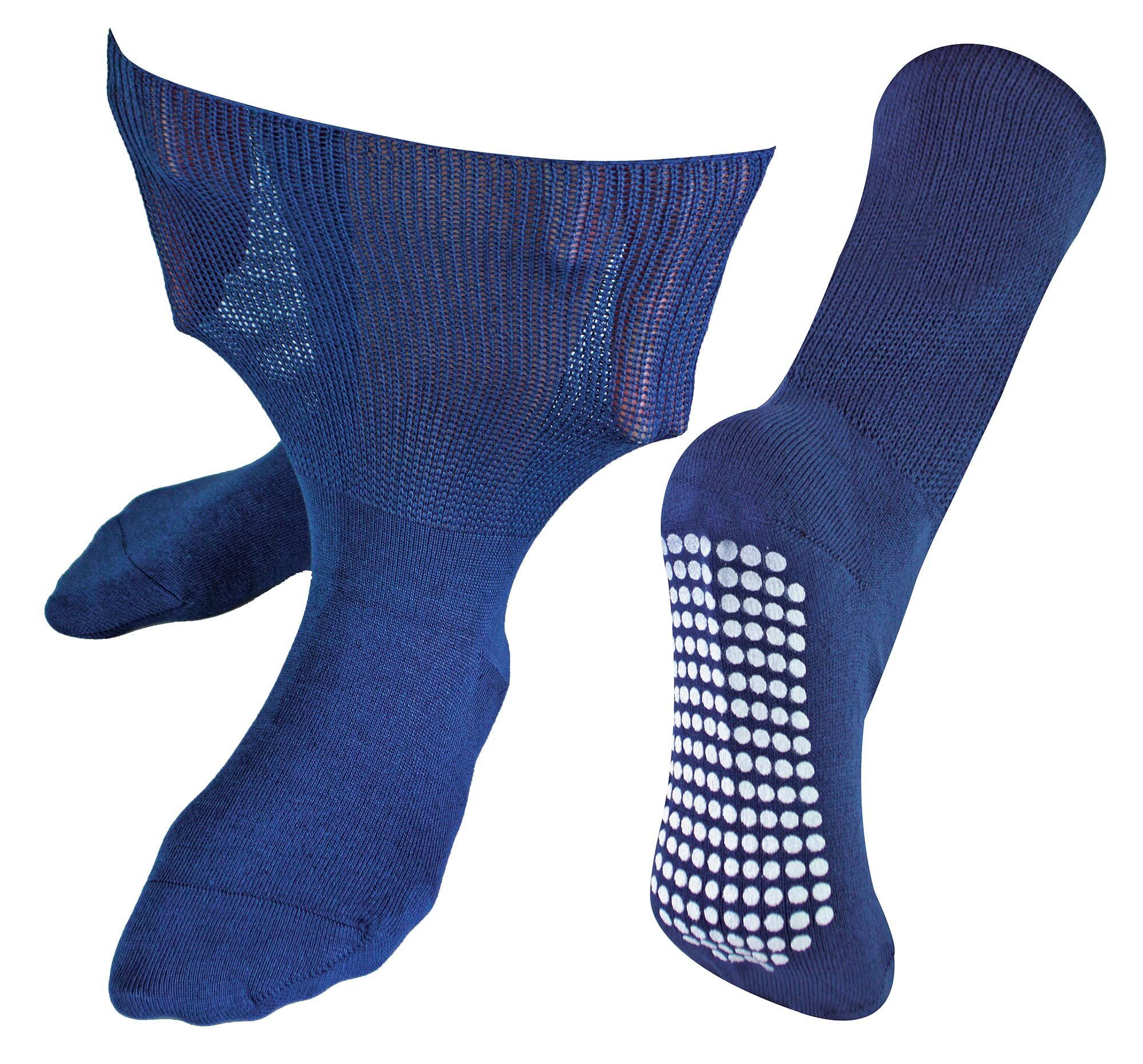 Dr.socks Unisex Navy Dr. Socks Extra Wide Oedema Socks With Grips