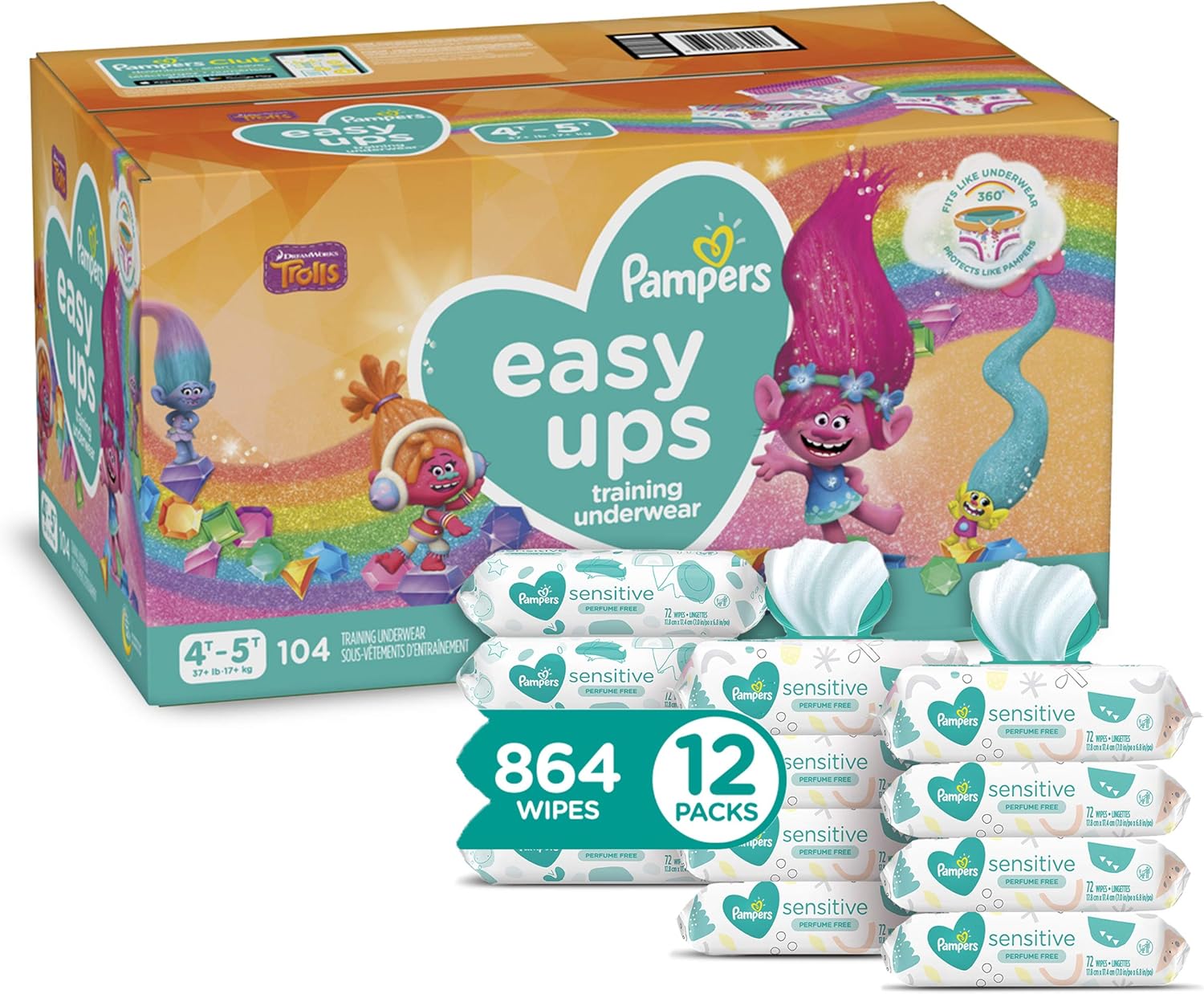 Pampers Easy Ups and Baby Wipes Pull On Disposable Potty