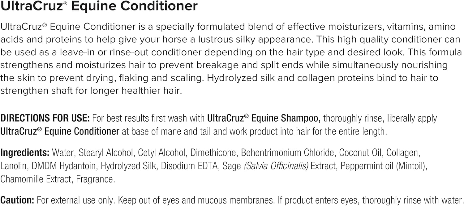 UltraCruz® Equine Shampoo, Conditioner, Hydrogen Peroxide, Fly & Tick Spray, 1 Gallon Each