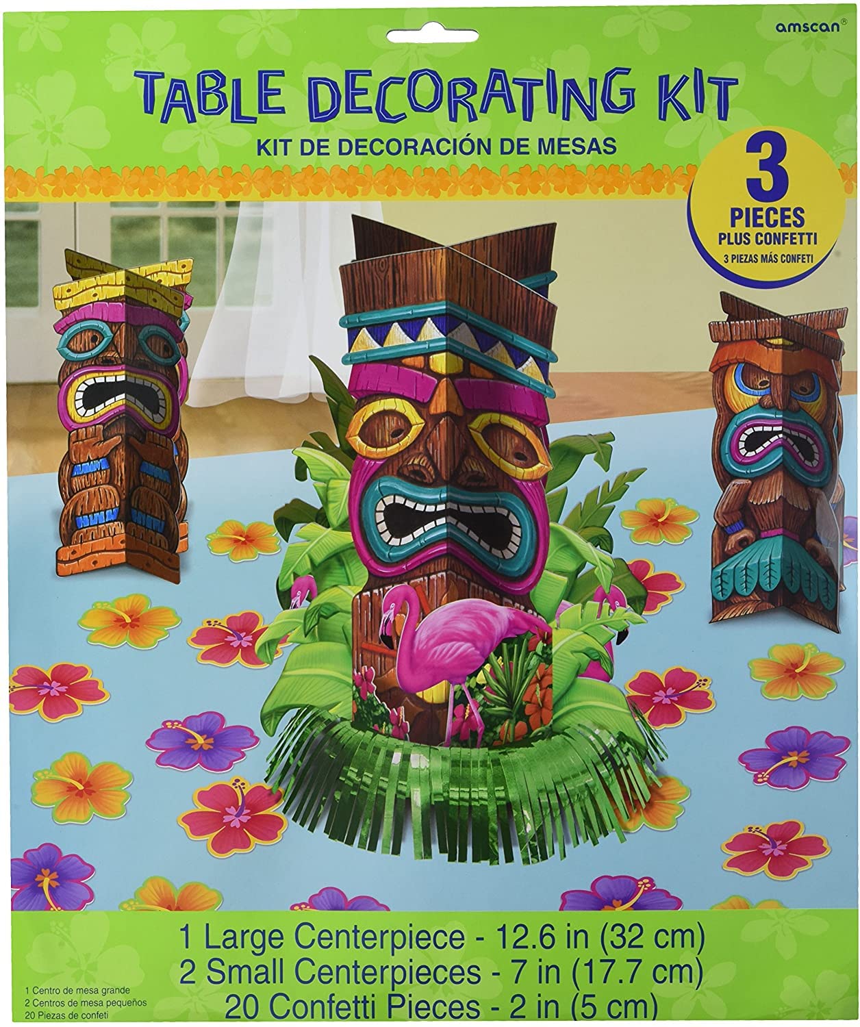 Amscan Konfetti Insel Party Hawaiian – Metallisches Tropen-Konfetti Mit Ananas & Palmen, 14 G Packung