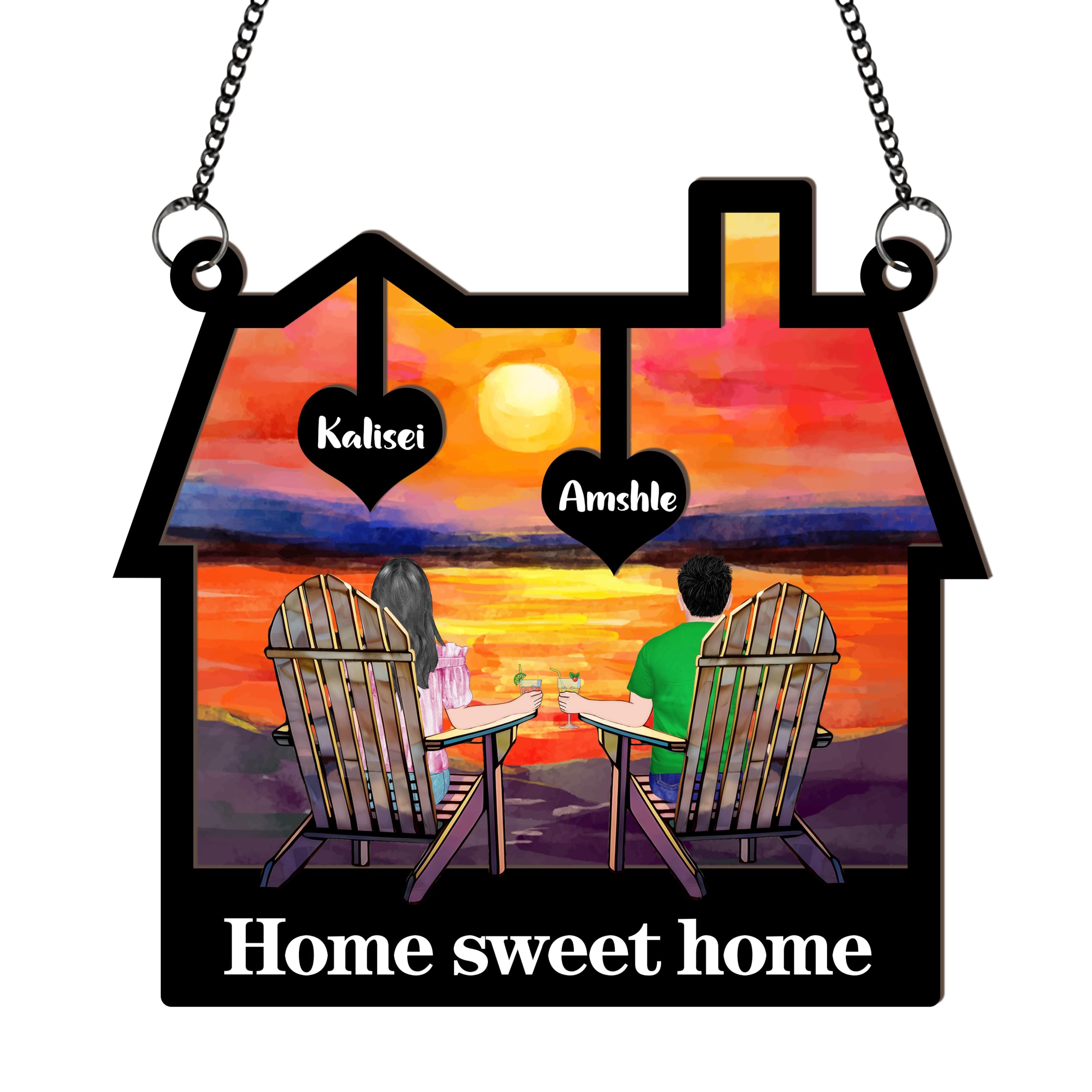 Personalized You & Me We Got This Suncatcher,Custom Window Hanging Ornament,Anniversary Housewarming Birthday Couples Gifts for for Him,Her,Wife,Girlfriend,Husband