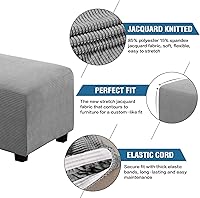 Vista 2 de H.VERSAILTEX Funda combinada para cojín otomano y sofá, funda rectangular para sofá, longitud de 56 a 75 pulgadas, adecuada para funda de cojín