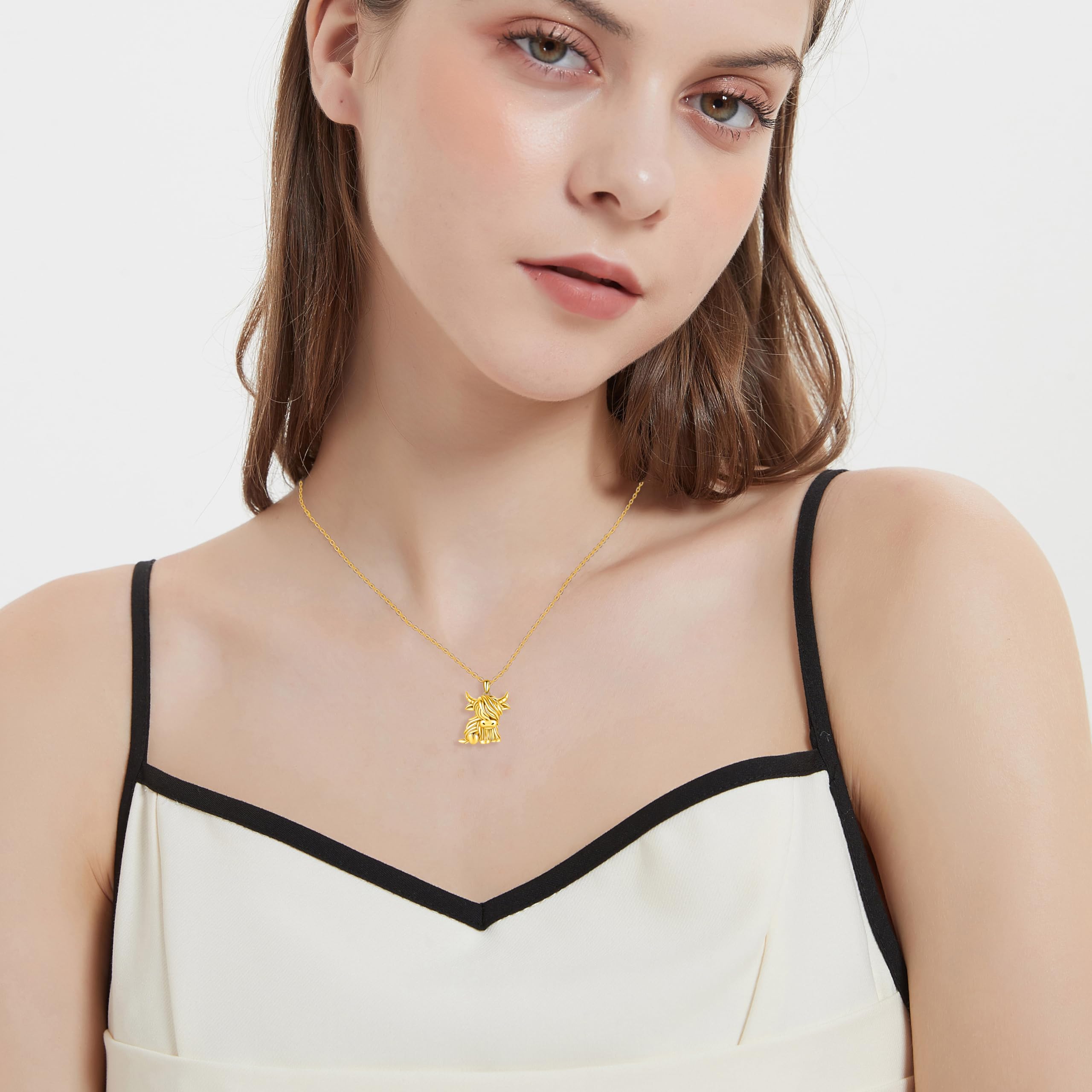 Kuh Kette für Damen 925 Sterling Silber Kuh Anhänger Halskette Kuh Schmuck Geschenke für Mädchen