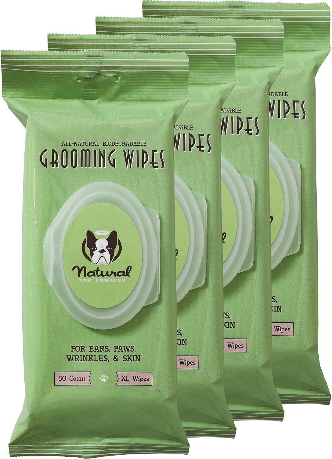 Natural Dog Company Grooming Wipes with Aloe Vera, Cleanses