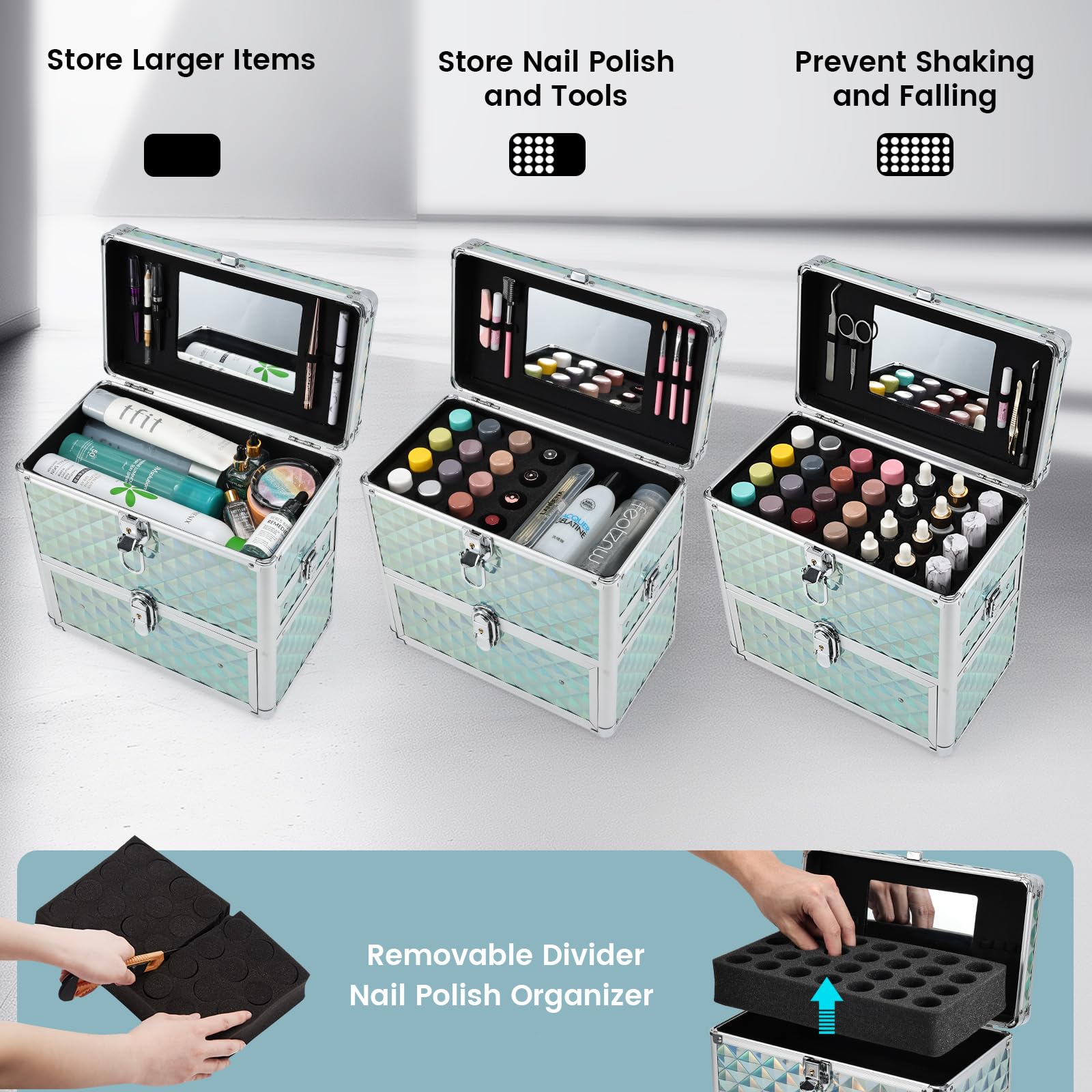 Amazon.com : FRENESSA Extra Large Makeup Organizer Case Cosmetic