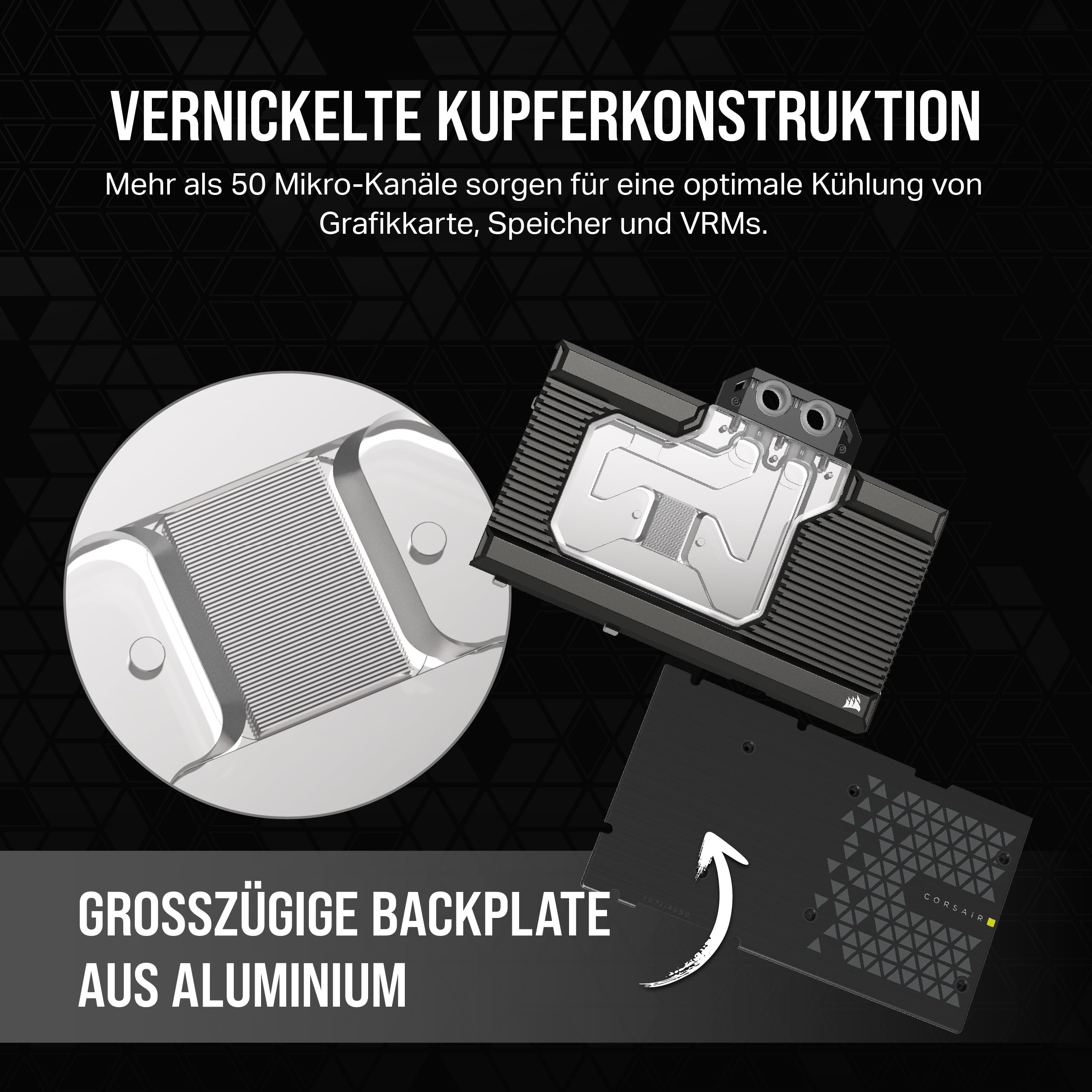 kk Kinderkraft Corsair Hydro X Serie iCUE LINK XG7 RGB 4080 gaming Trio GPU Wasserblock - Für MSI GeForce RTX 4080 SUPRIM gaming Karte - Schwarz