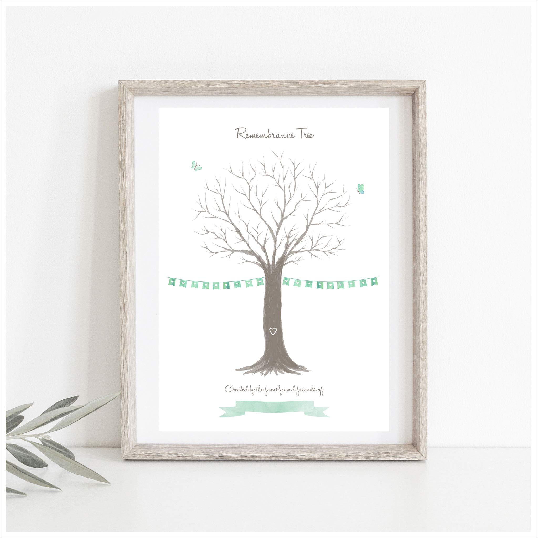 ANGEL & DOVE Fingerprint Funeral Remembrance Tree Print Kit - A Creative Alternative to a Condolence Book