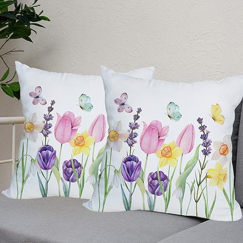 Miniatura 10 de Fukeen Paquete de 2 fundas de almohada impermeables para el Día de San Patricio de 18 x 18 pulgadas, diseño de tréboles de la suerte, tréboles,