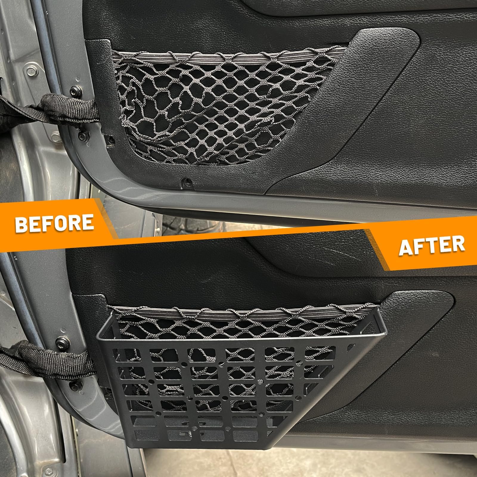 Metall Haustür Lagerung Taschen, Türseite Einfügung Organizer Box für 2007-2018 Jeep Wrangler JK JKU 2/4 Tür Edelstahl Neueste Aufrüstung