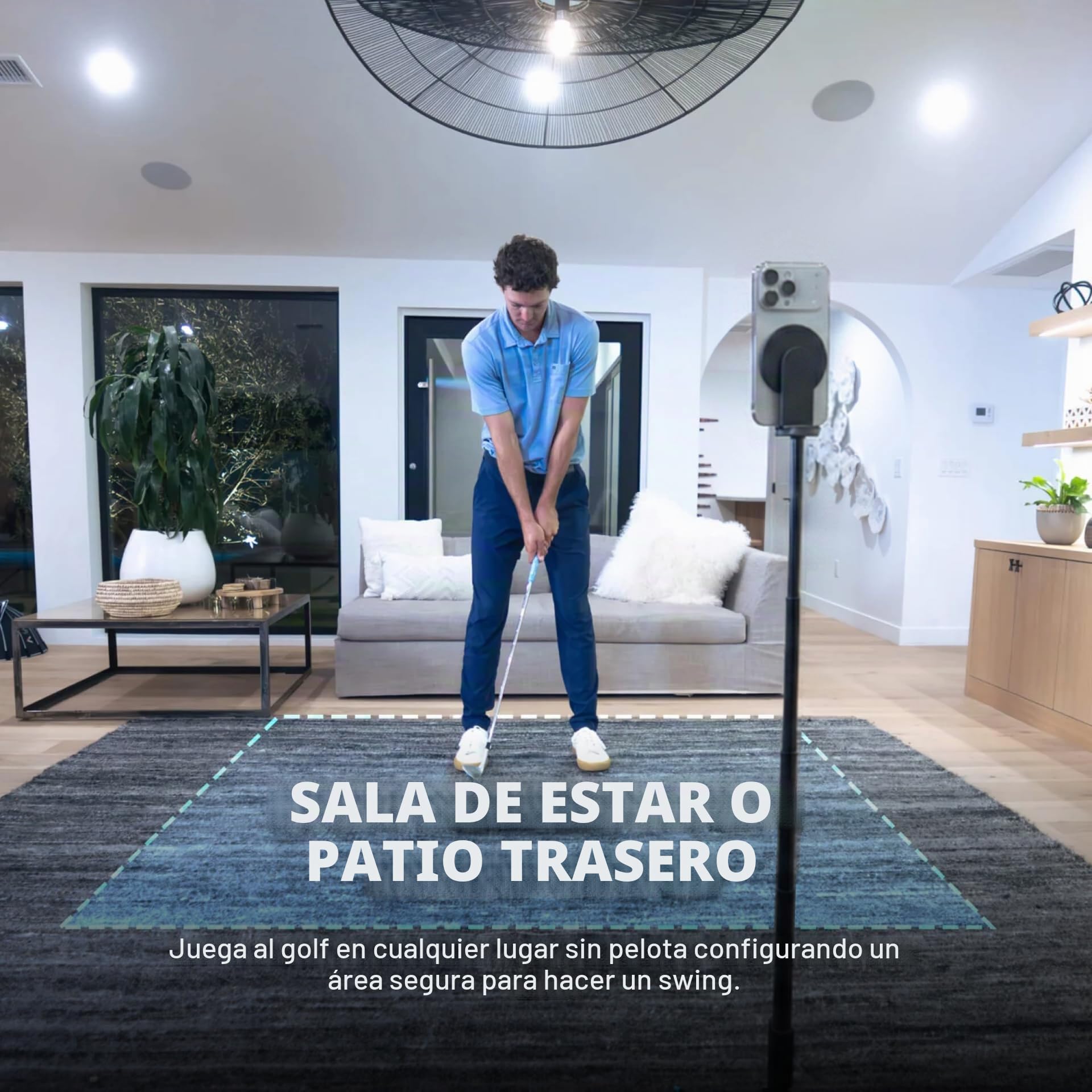 Golf Daddy Ayuda de práctica de Golf en casa sin Bola alimentada por IA