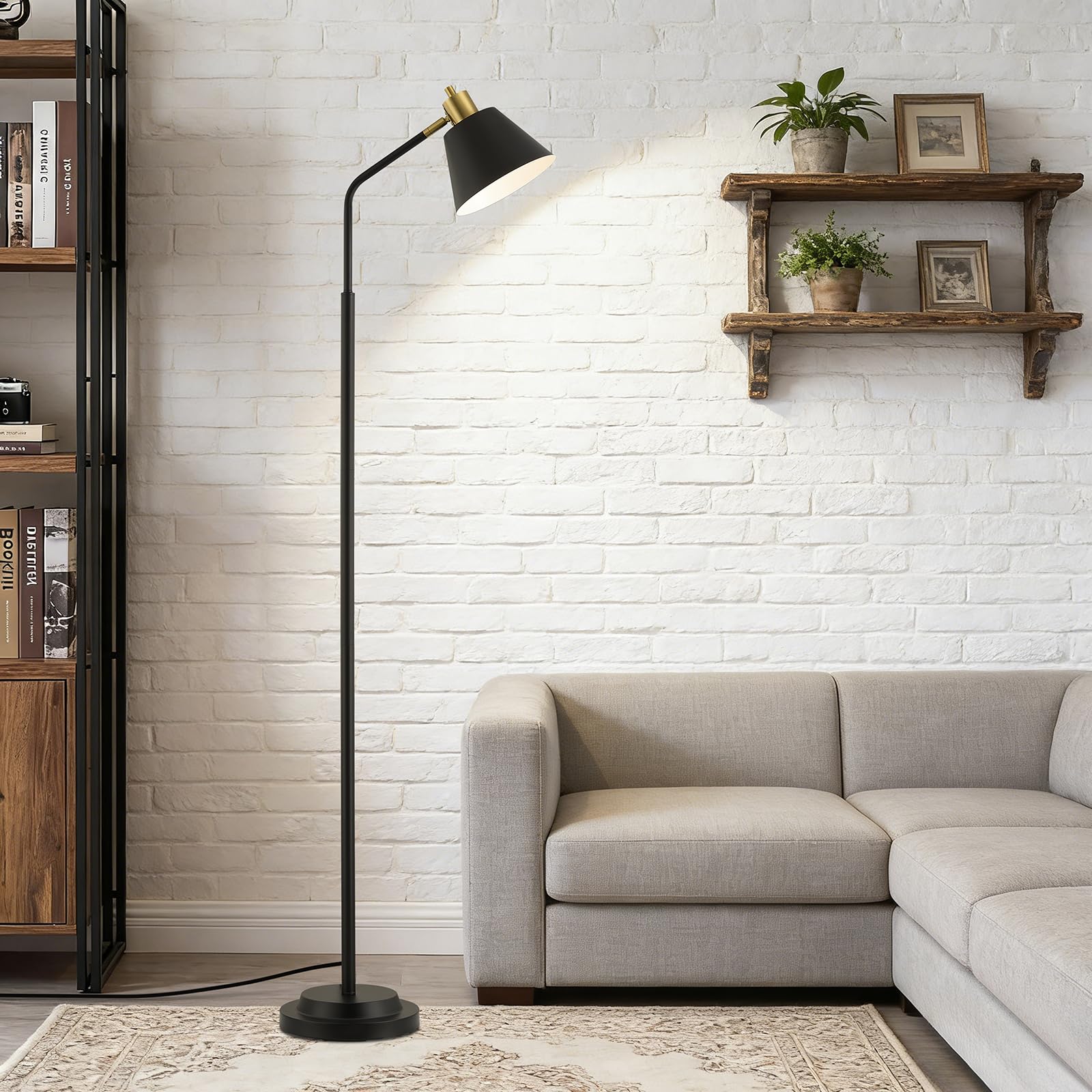 Task Floor Lamps in 2026: 5 That Put Light Where You Work 3 Upgraded Double-Base Black Floor Lamp - product photo