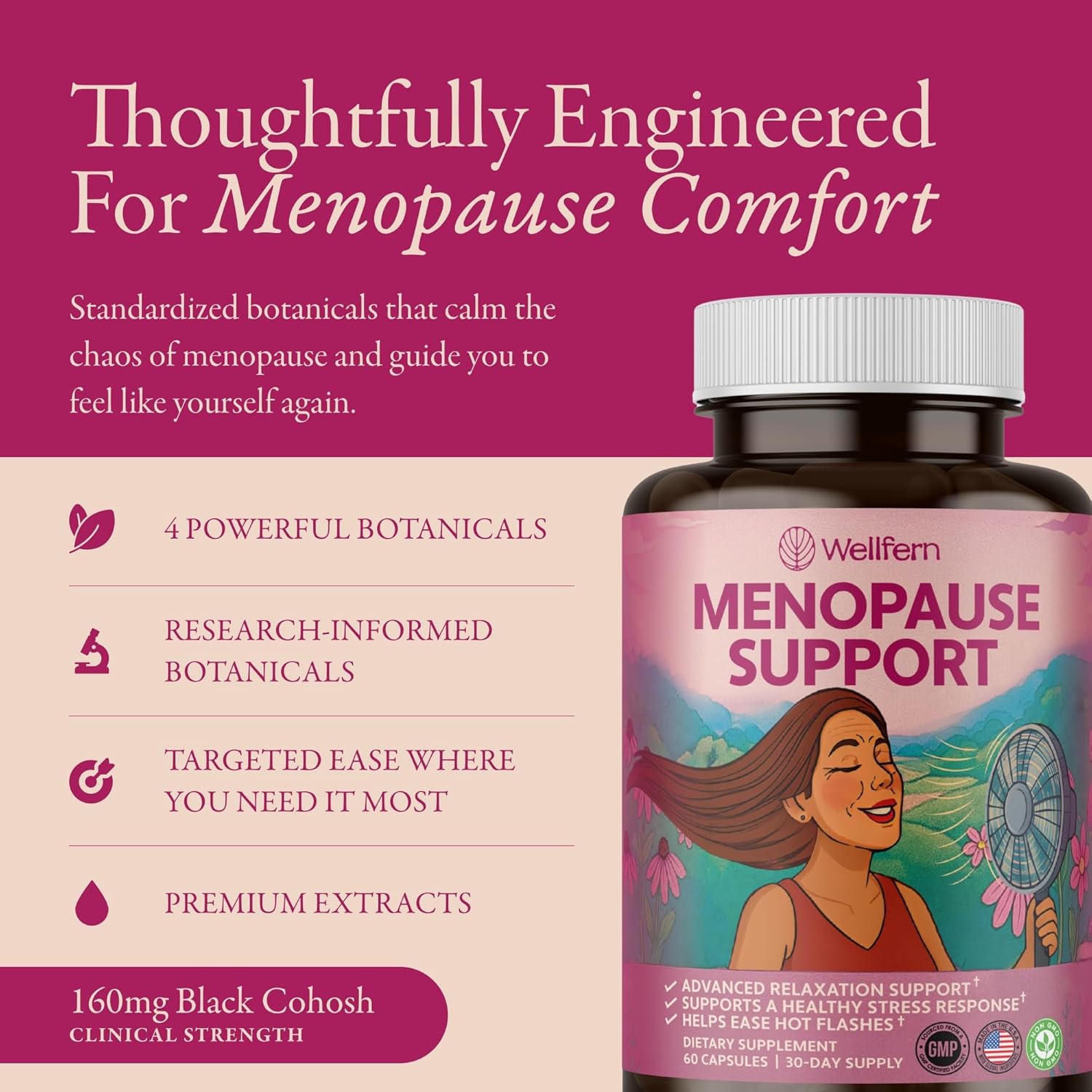 Menopause Supplements for Women | Natural Menopause Relief & Hot Flash Relief | Perimenopause Vitamins | Hormone-Free, Night Sweats & Sleep Support - Image 5