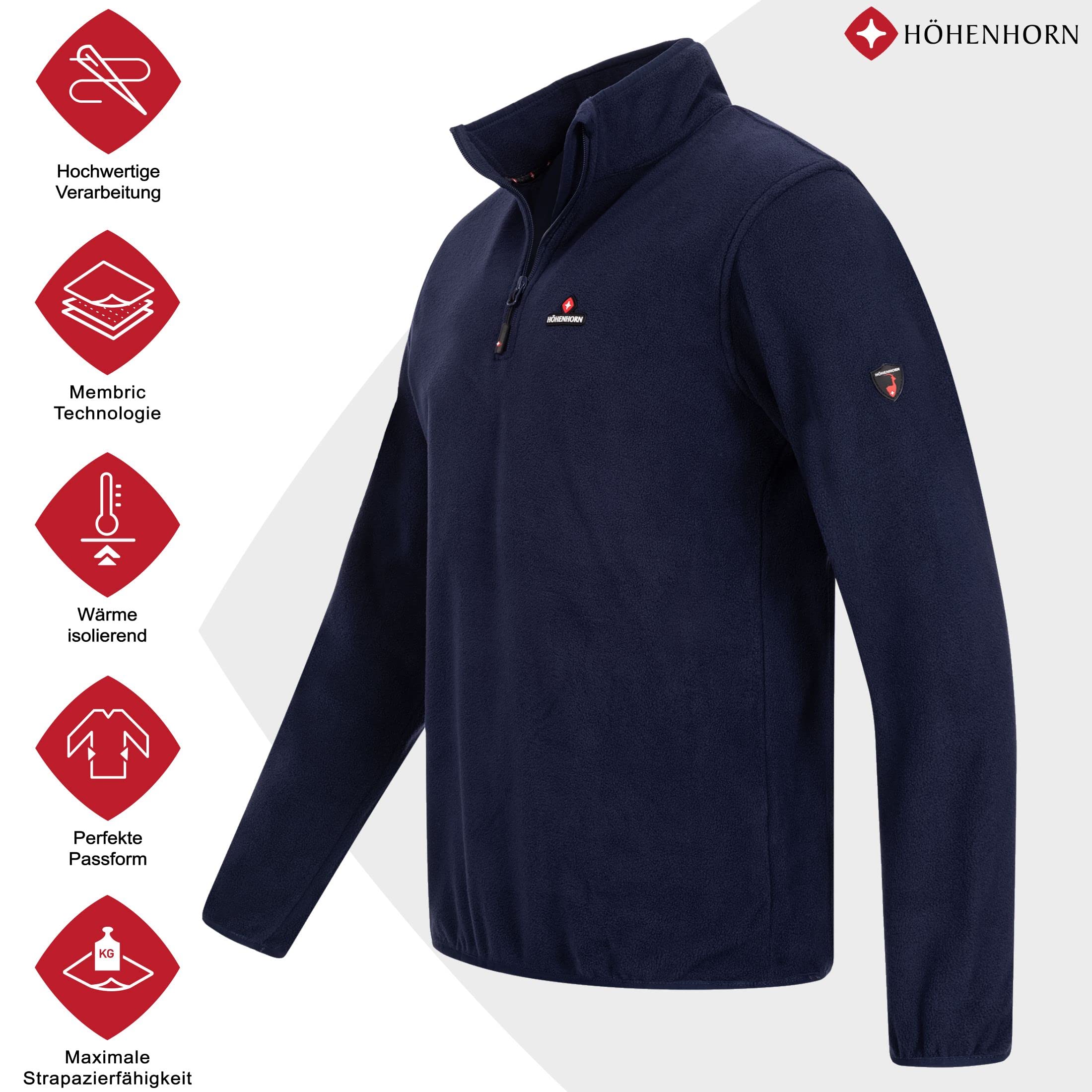 Höhenhorn Skyja - Sudadera polar de microfibra para invierno y otoño con media cremallera para hombre