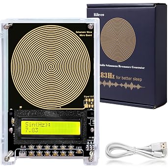 7.83Hz Schumann Resonance Generator, Ultra Low Frequency Generator for Healing, 0.01Hz-299kHz Frequency Healing Device with USB and Acrylic Case