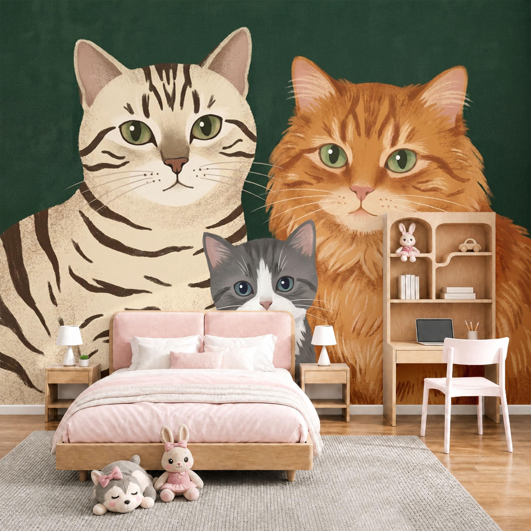 Papier peint panoramique photo murales chat 400x280cm crèche