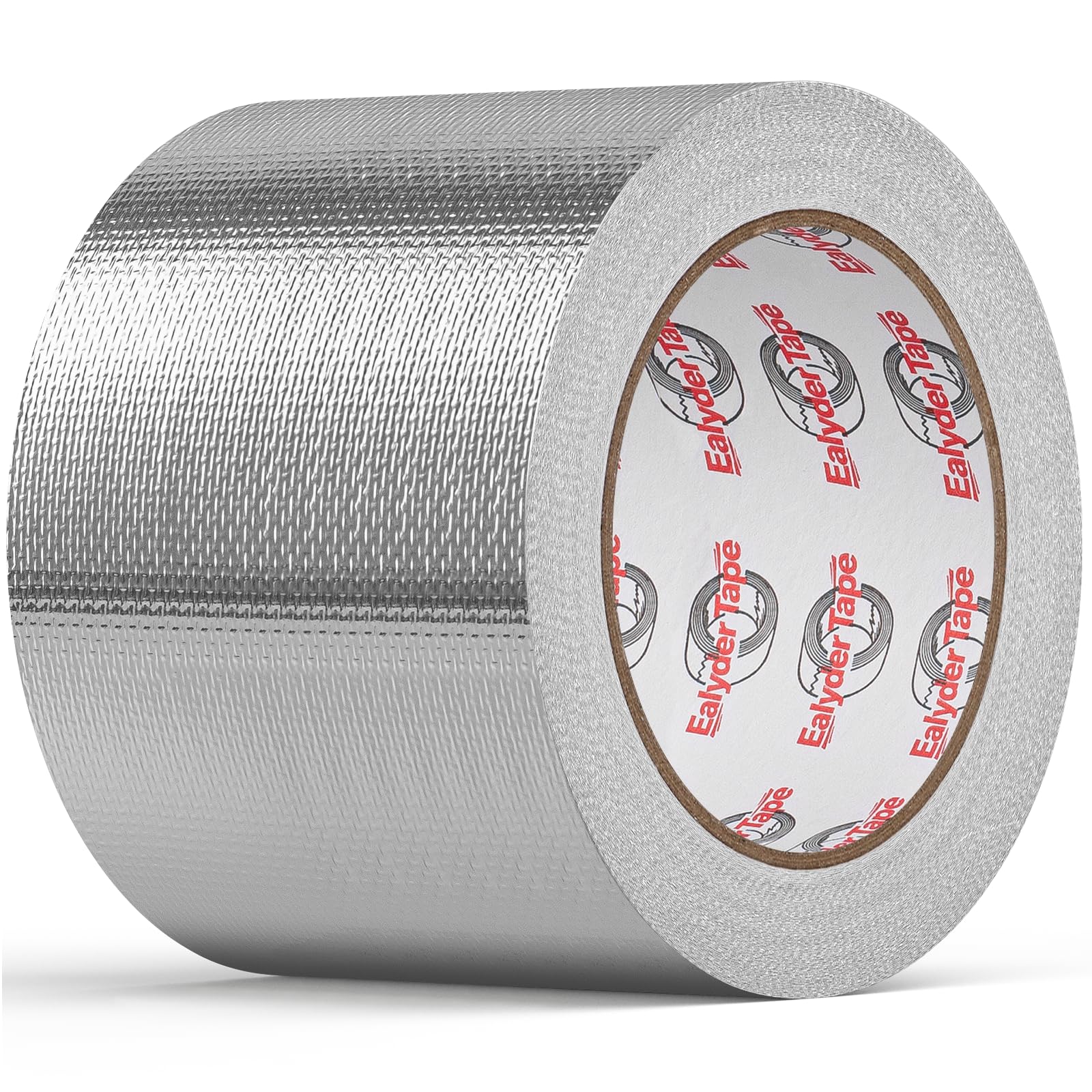 Ealyder Tape 100 mm x 24.9 m Adhesive Aluminum Foil Heat Shield Tape, Fiberglass Thermal Insulation Reflective Material for Pipe, Duct, Exhaust, HVAC and High Temp Protection