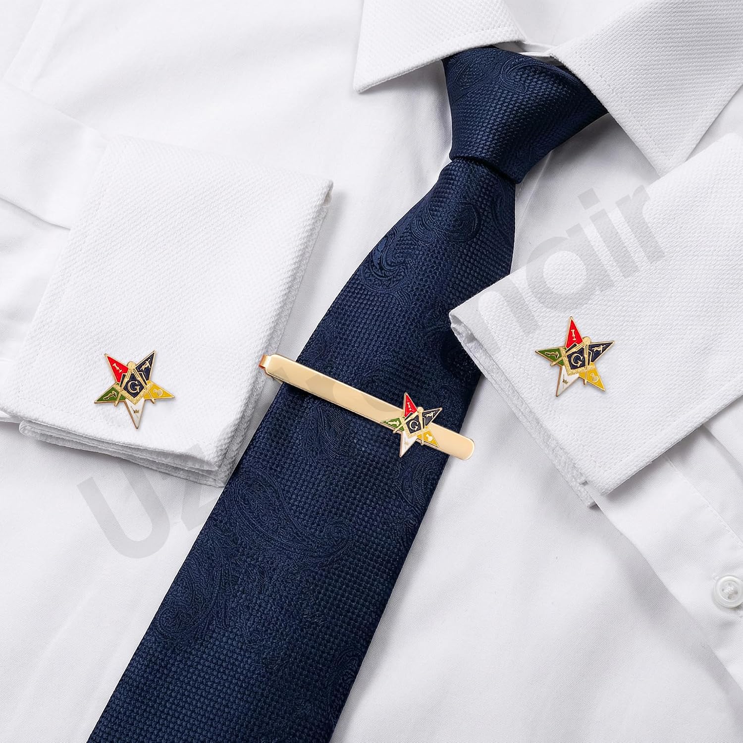 OES Cuff Links and Tie Clip Set, Premium Quality, Religious Gift, Birthday and Events