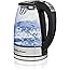 Hamilton Beach Temperature Control Glass Electric Tea Kettle, Water Boiler & Heater, 1.7L, Cordless, LED Indicator, Keep Warm