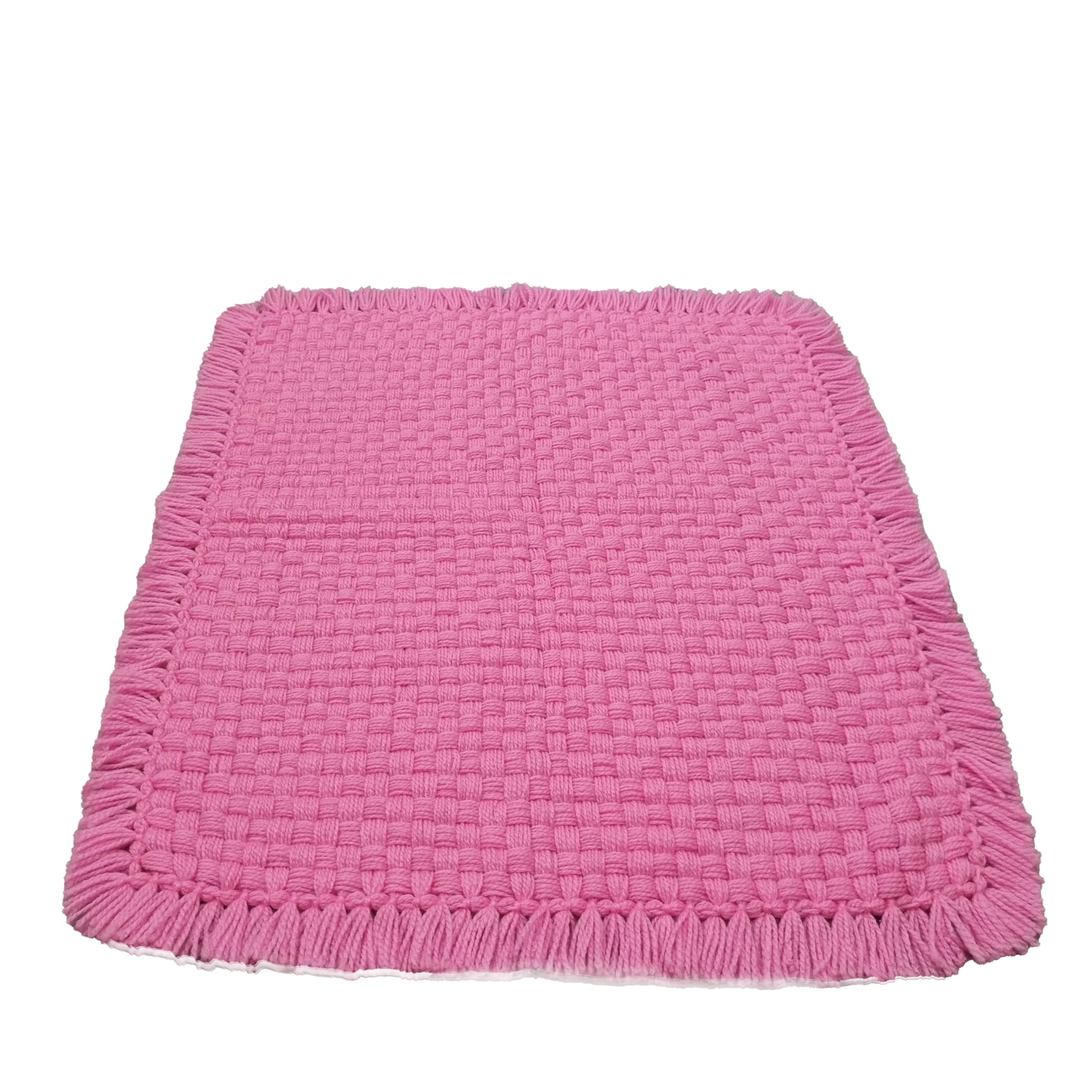Jaipur Woollen Handicraft Microfiber Woollen Pooja Aasan, Soft, Comfy, Attractive Handmade Meditation Rug Pink (24 x 21 Inch)-picture-13